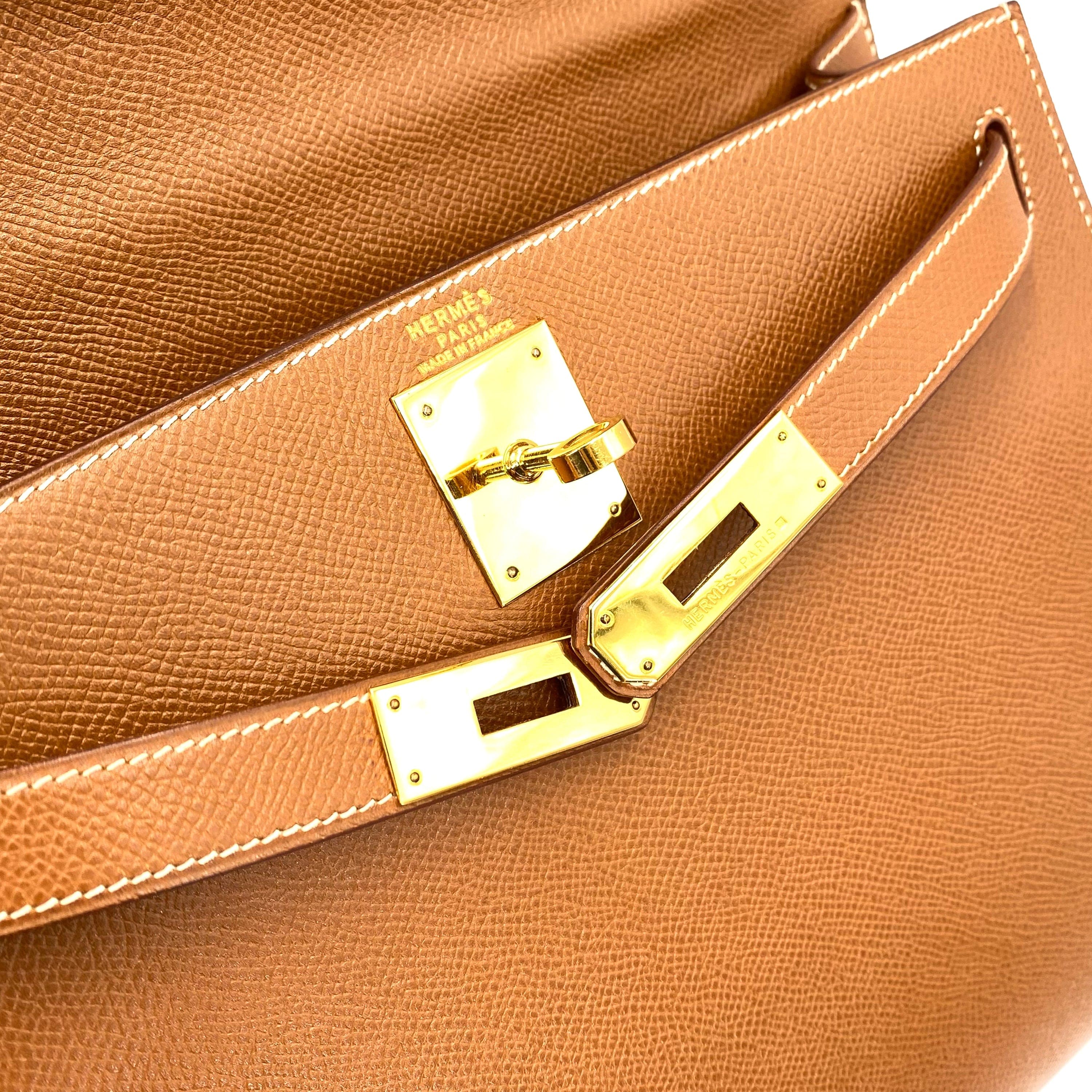 Hermès Hermès Vintage Kelly 28 Sellier Gold Courchevel GHW #W 90239853