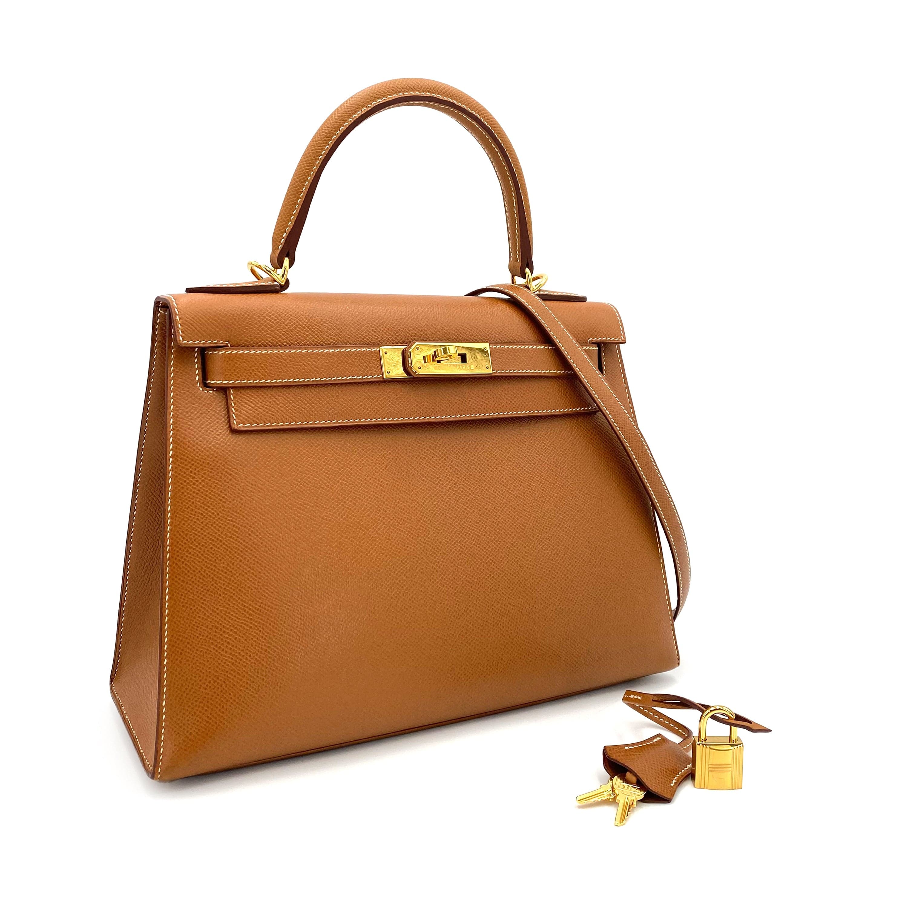 Hermès Hermès Vintage Kelly 28 Sellier Gold Courchevel GHW #W 90239853