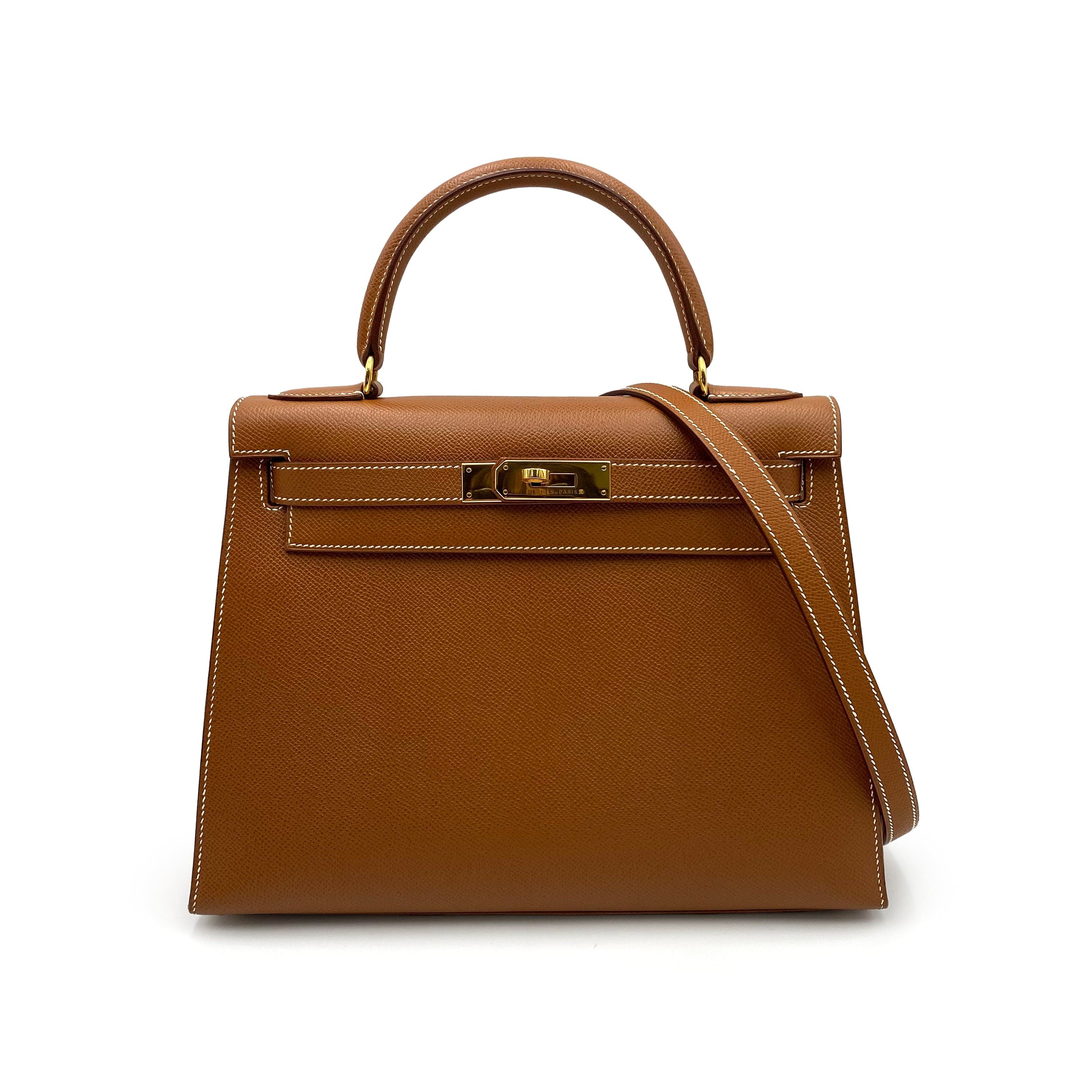 Hermès Hermès Vintage Kelly 28 Sellier Gold Courchevel #Y GHW 90230828