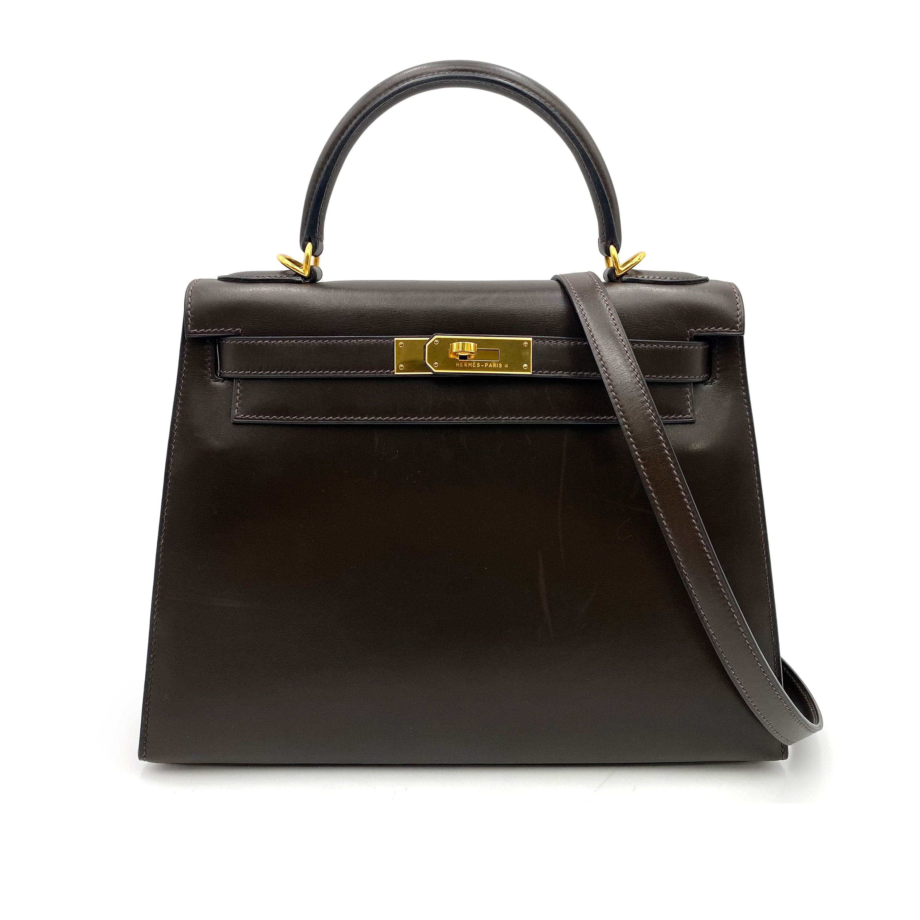 Hermès Hermès Vintage Kelly 28 Sellier Havanne Boxcalf GHWE 90235997