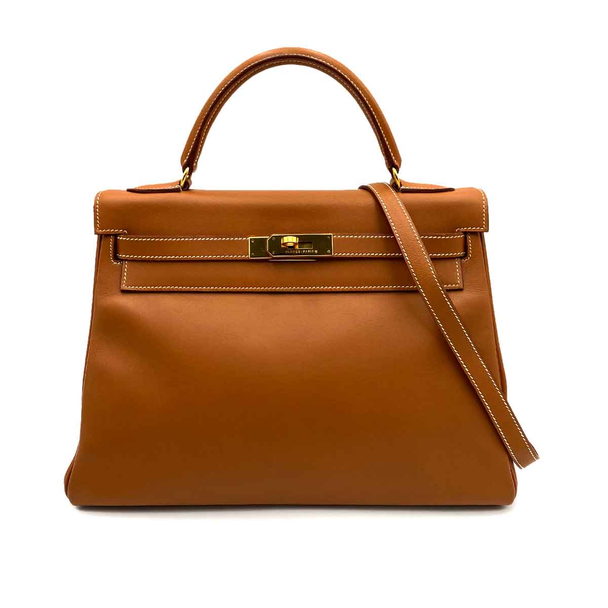 Hermès Hermès Vintage Kelly 32 Retourne Gold Swift GHW #Z 90234216