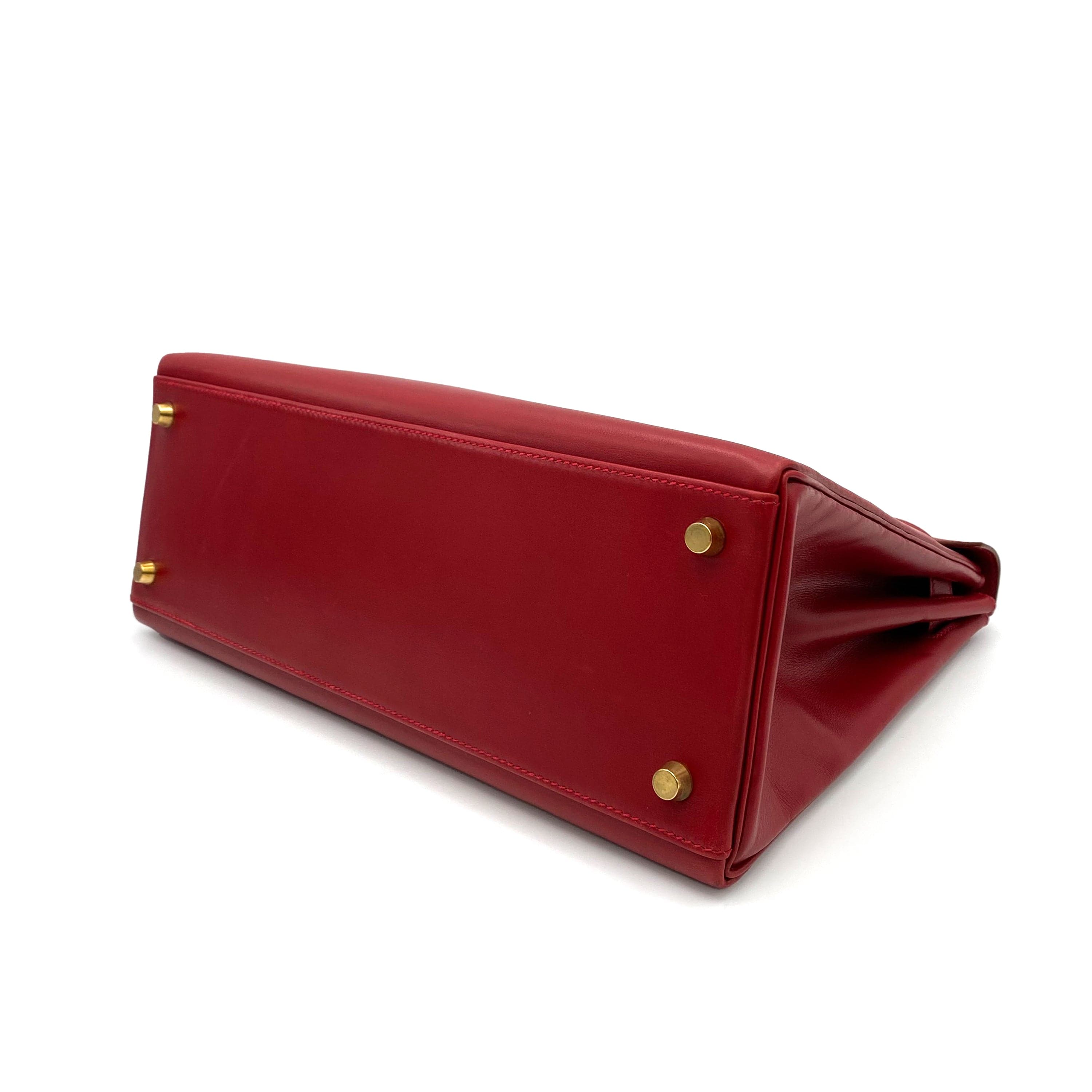 Hermès Hermès Vintage Kelly 32 Retourne Rouge Vif Boxcalf GHW #B 90232252