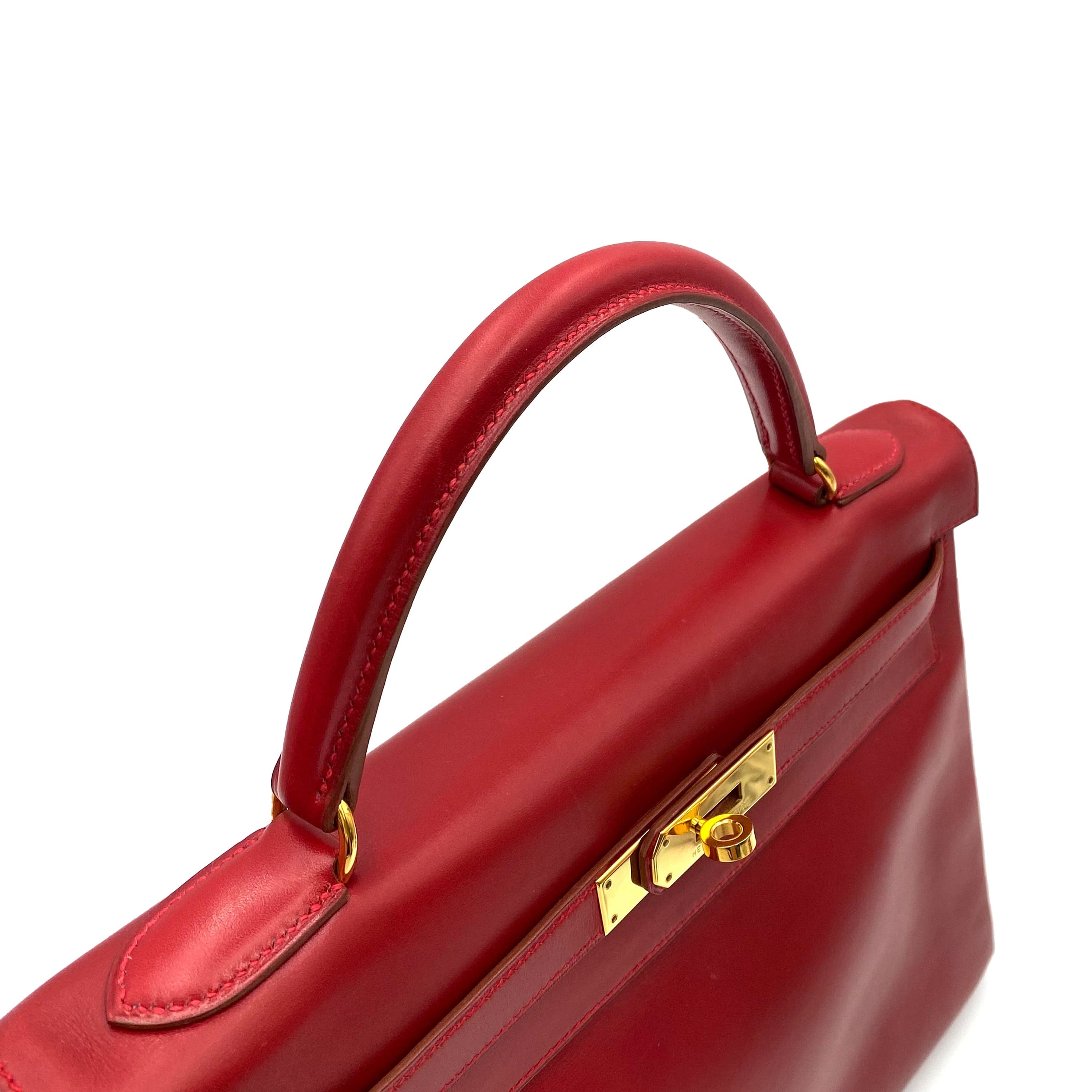 Hermès Hermès Vintage Kelly 32 Retourne Rouge Vif Boxcalf GHW #B 90232252