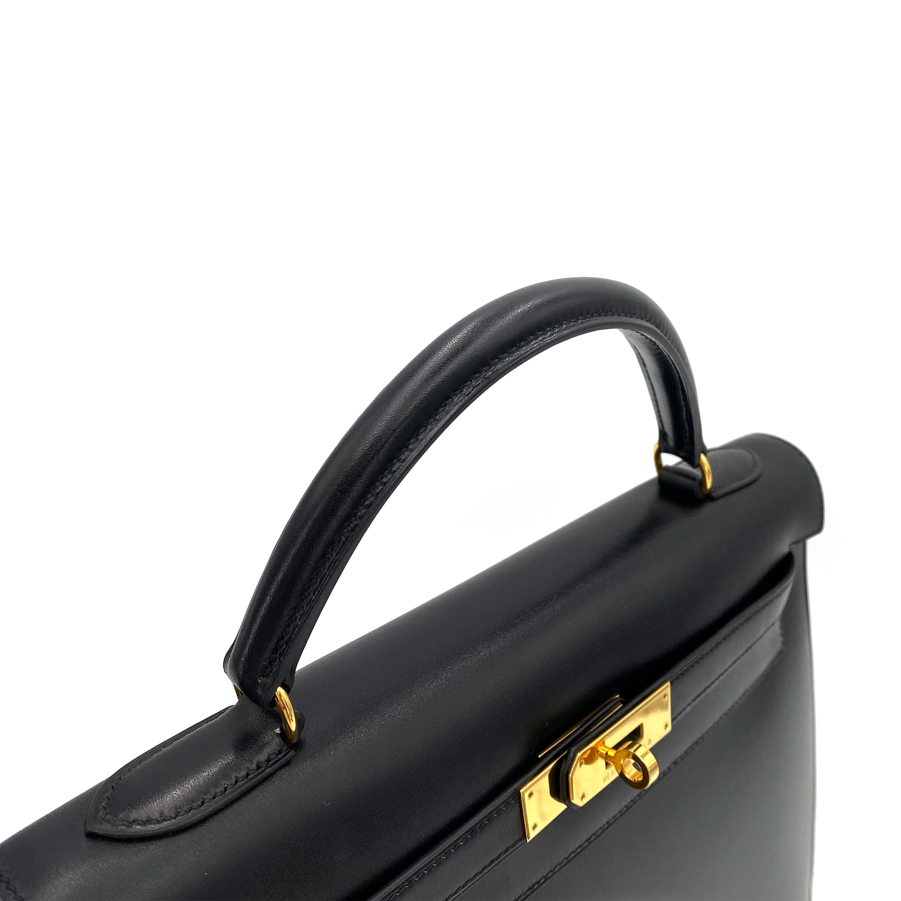 Hermès Hermès Vintage Kelly 32 Sellier Black Boxcalf GHW #A 90241794