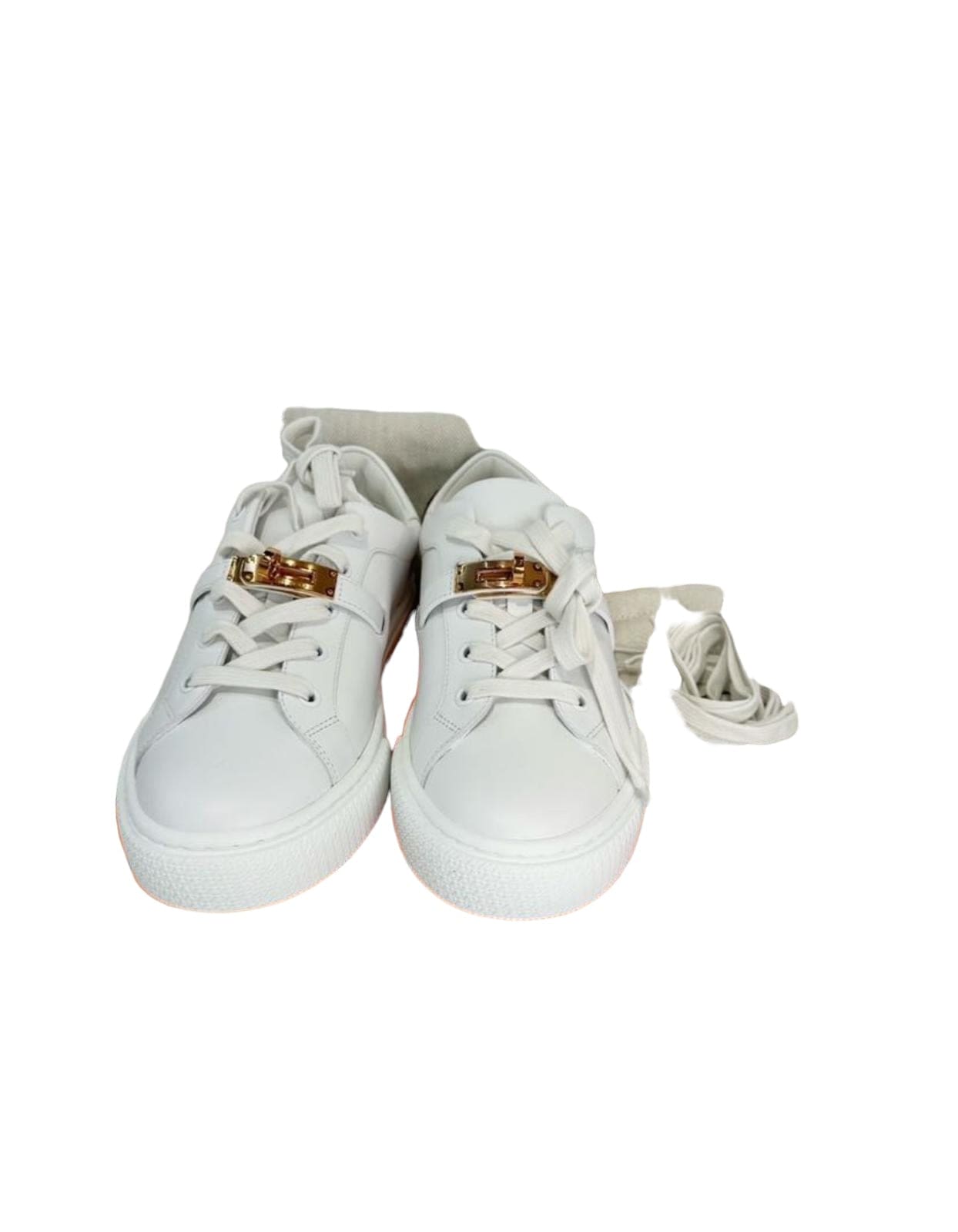 Hermes Hermes White Kelly Day Sneakers - 37