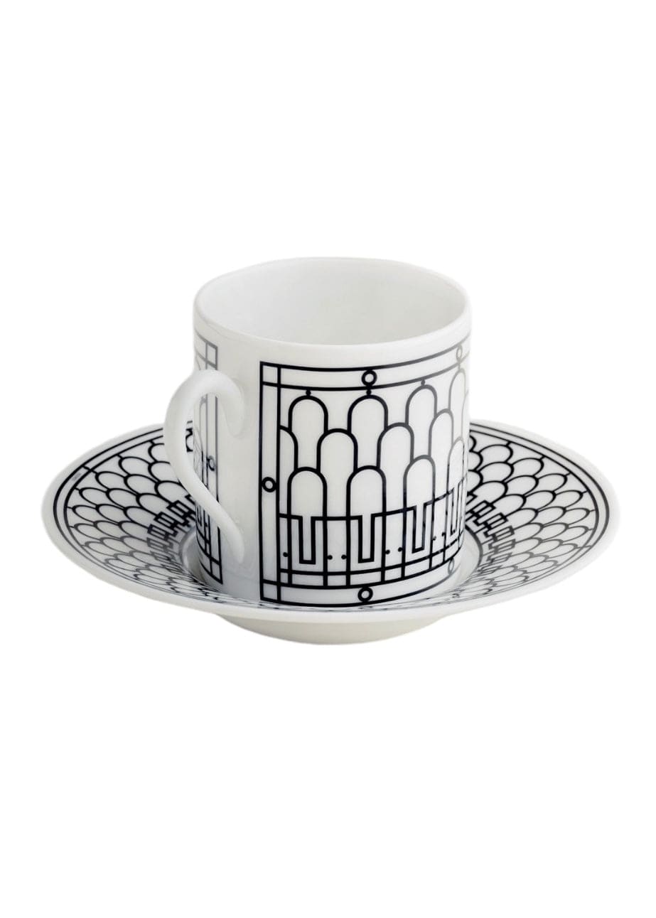 Hermès Hermes H Deco Black - Coffee Cup & Saucer (Set of 2) DXBA0040