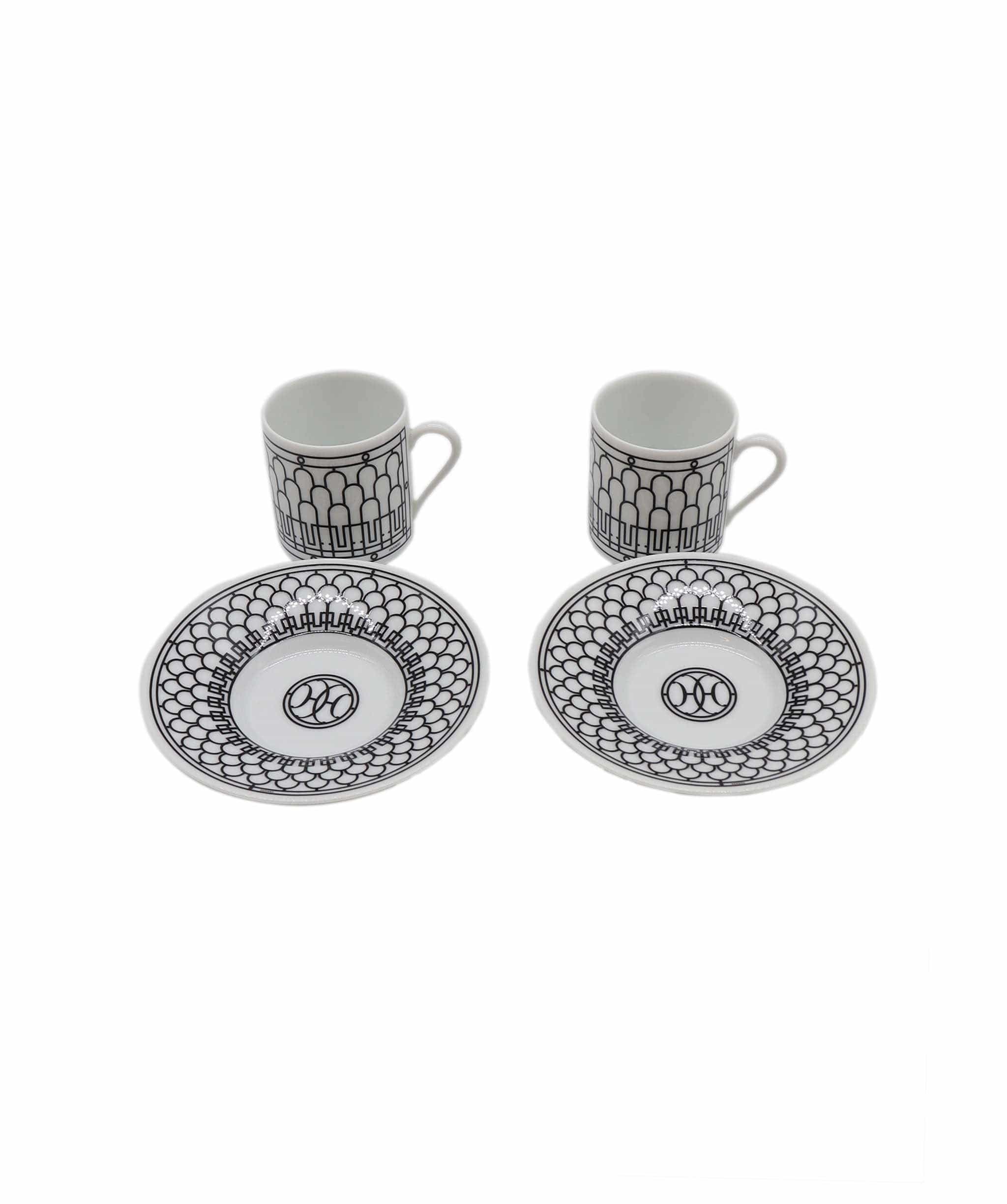 Hermès Hermes H Deco Black - Coffee Cup & Saucer (Set of 2) DXBA0040