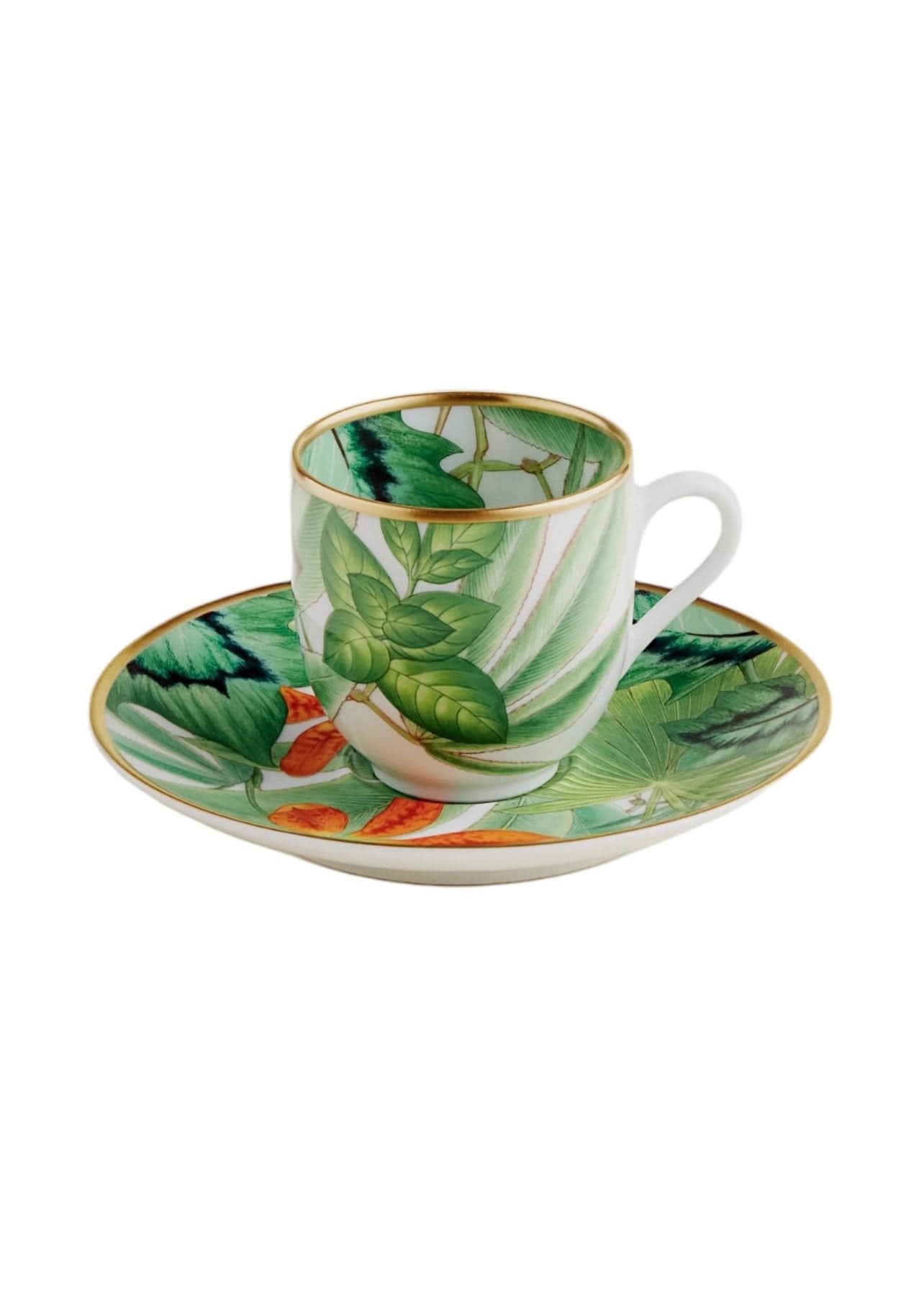 Hermès Hermes Passifolia - Coffee Cup & Saucer (Set of 2)  DXBA0043