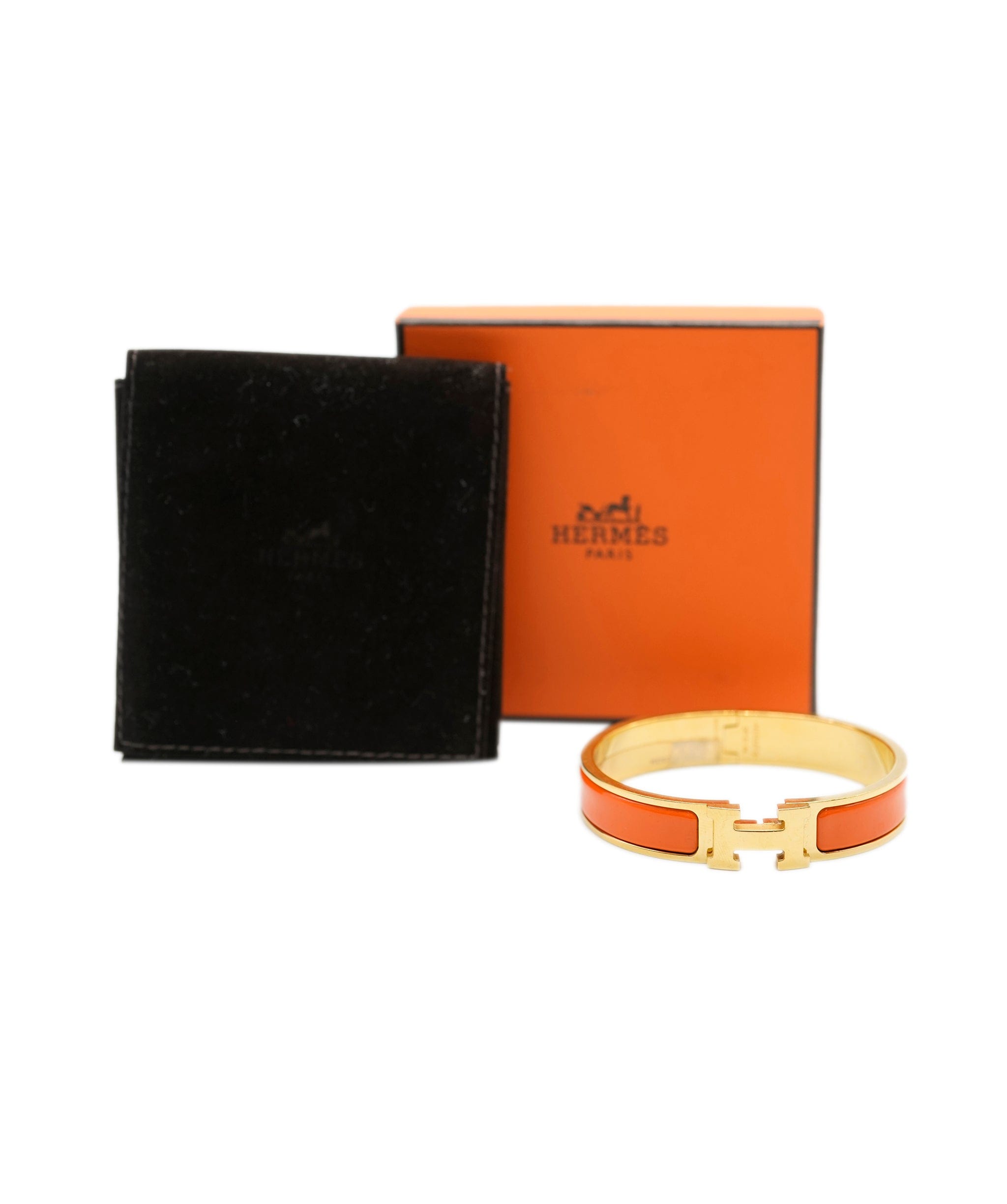 Hermès Gold Plated Hermès Clic H Orange Fruité Bracelet ABC0452