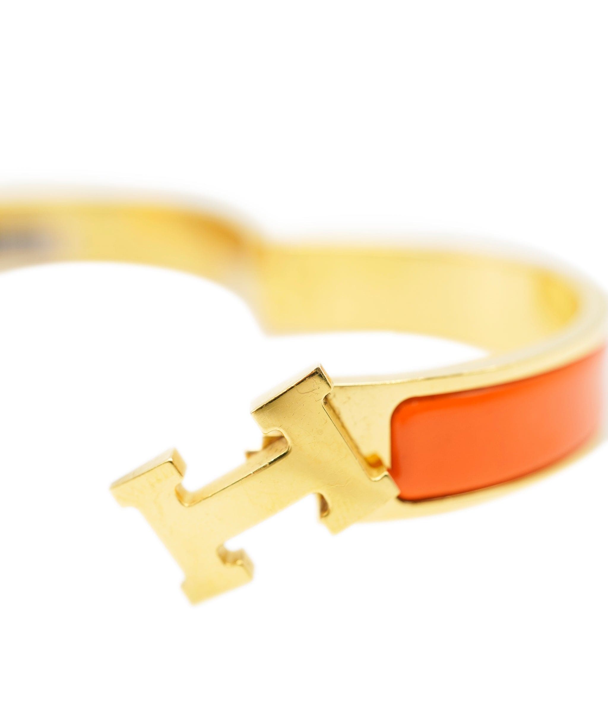 Hermès Gold Plated Hermès Clic H Orange Fruité Bracelet ABC0452