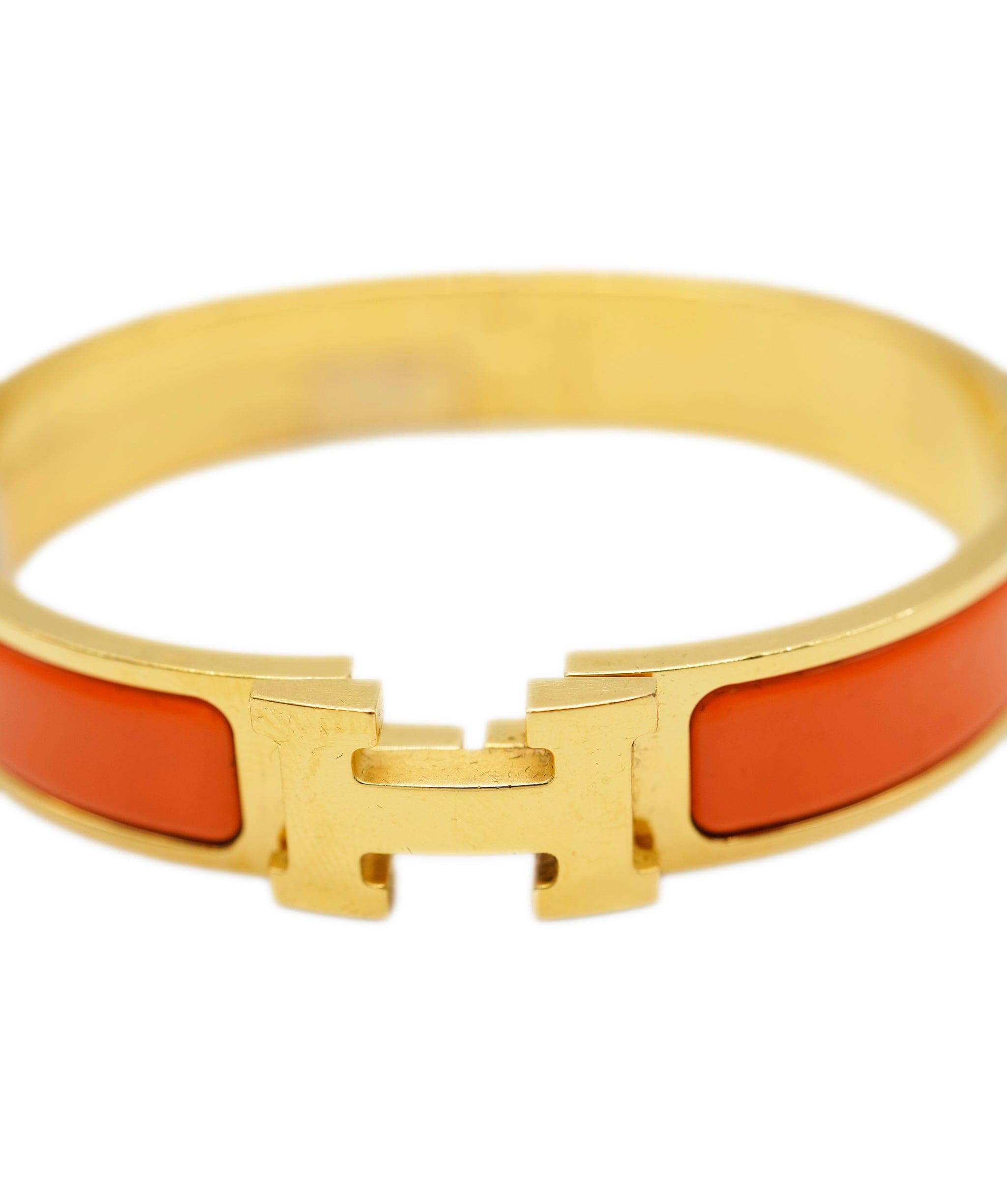 Hermès Gold Plated Hermès Clic H Orange Fruité Bracelet ABC0452