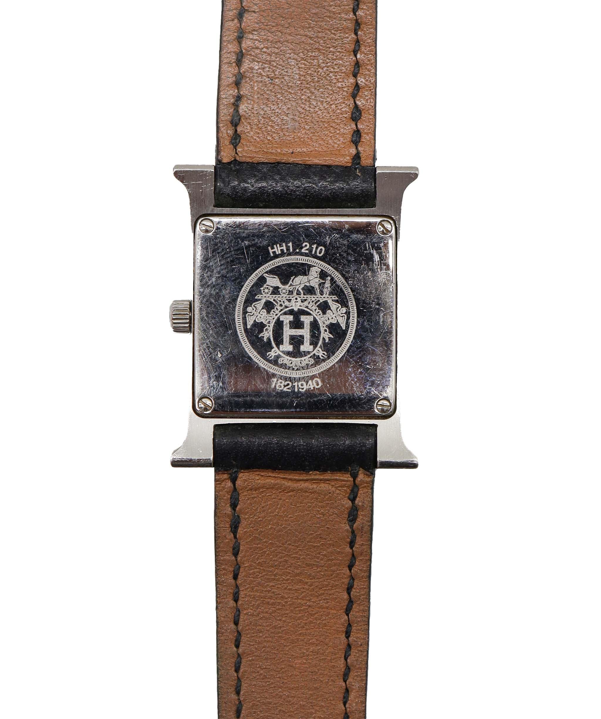 Hermès HERMES H Watch Quartz Black Dial Leather Ladies Watch - DXBS0997