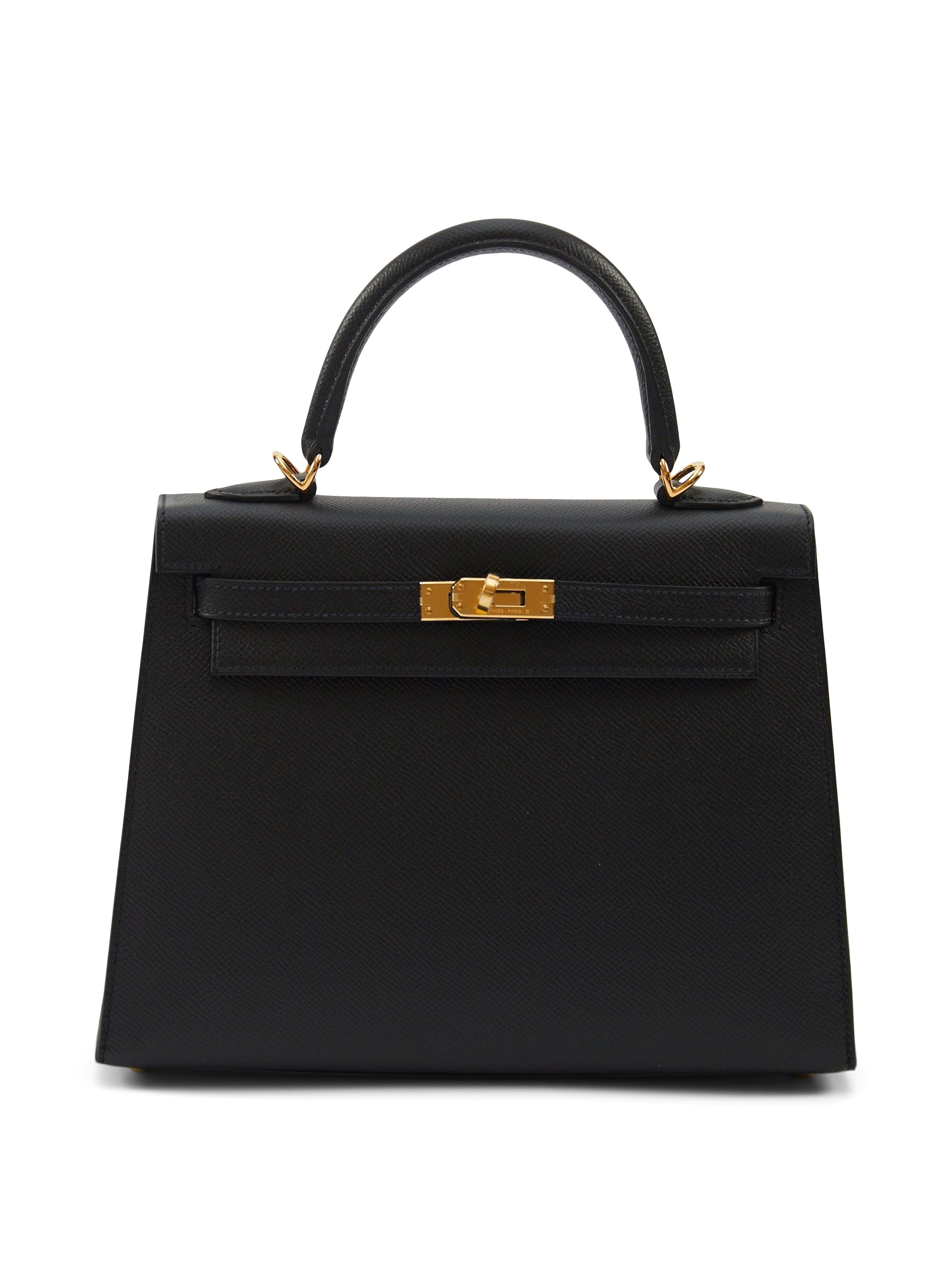 Hermès HERMÈS KELLY 25CM BLACK Epsom Leather with Gold Hardware