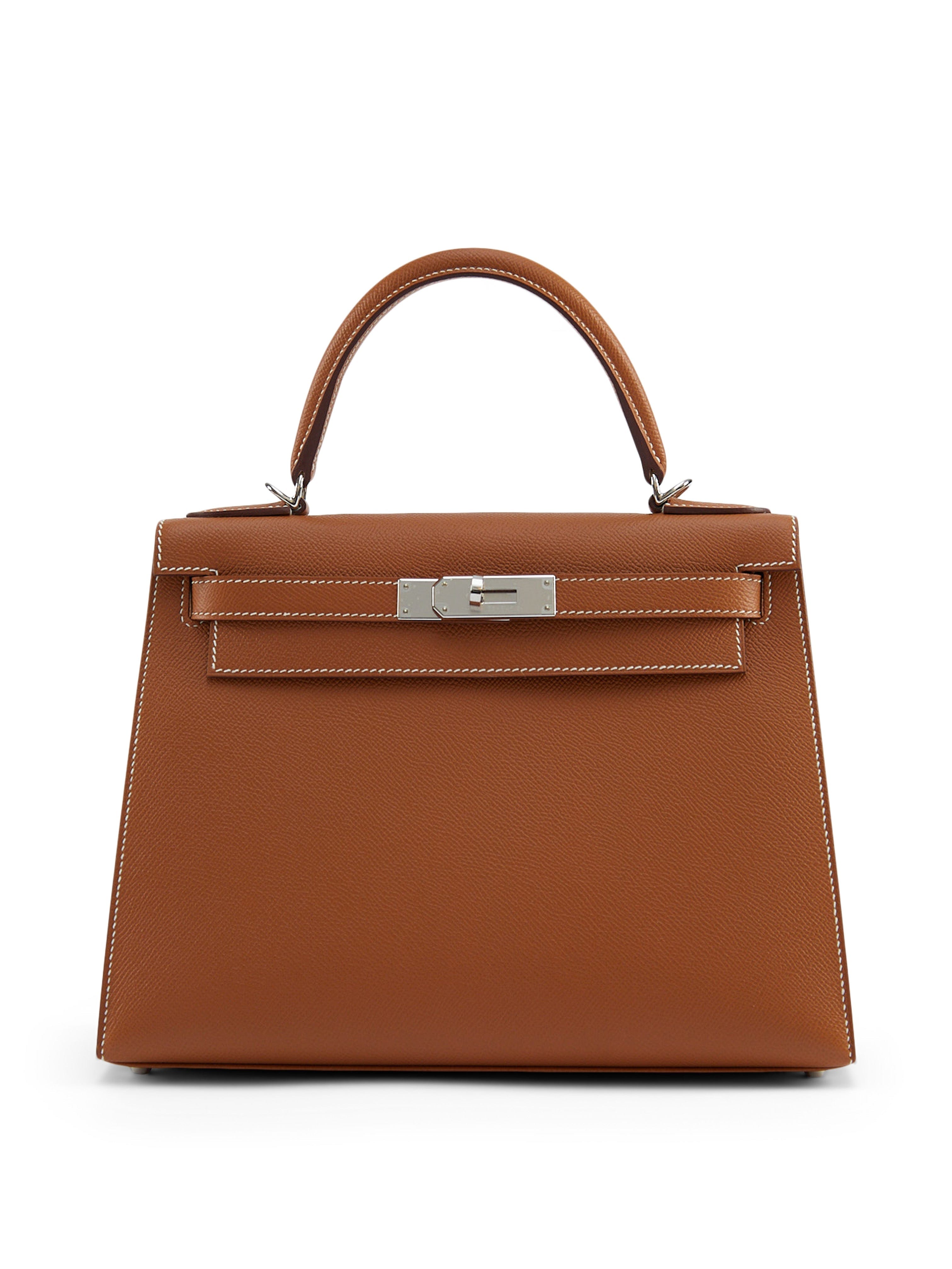 Hermès HERMÈS KELLY 28CM SELLIER GOLD Epsom Leather with Palladium Hardware