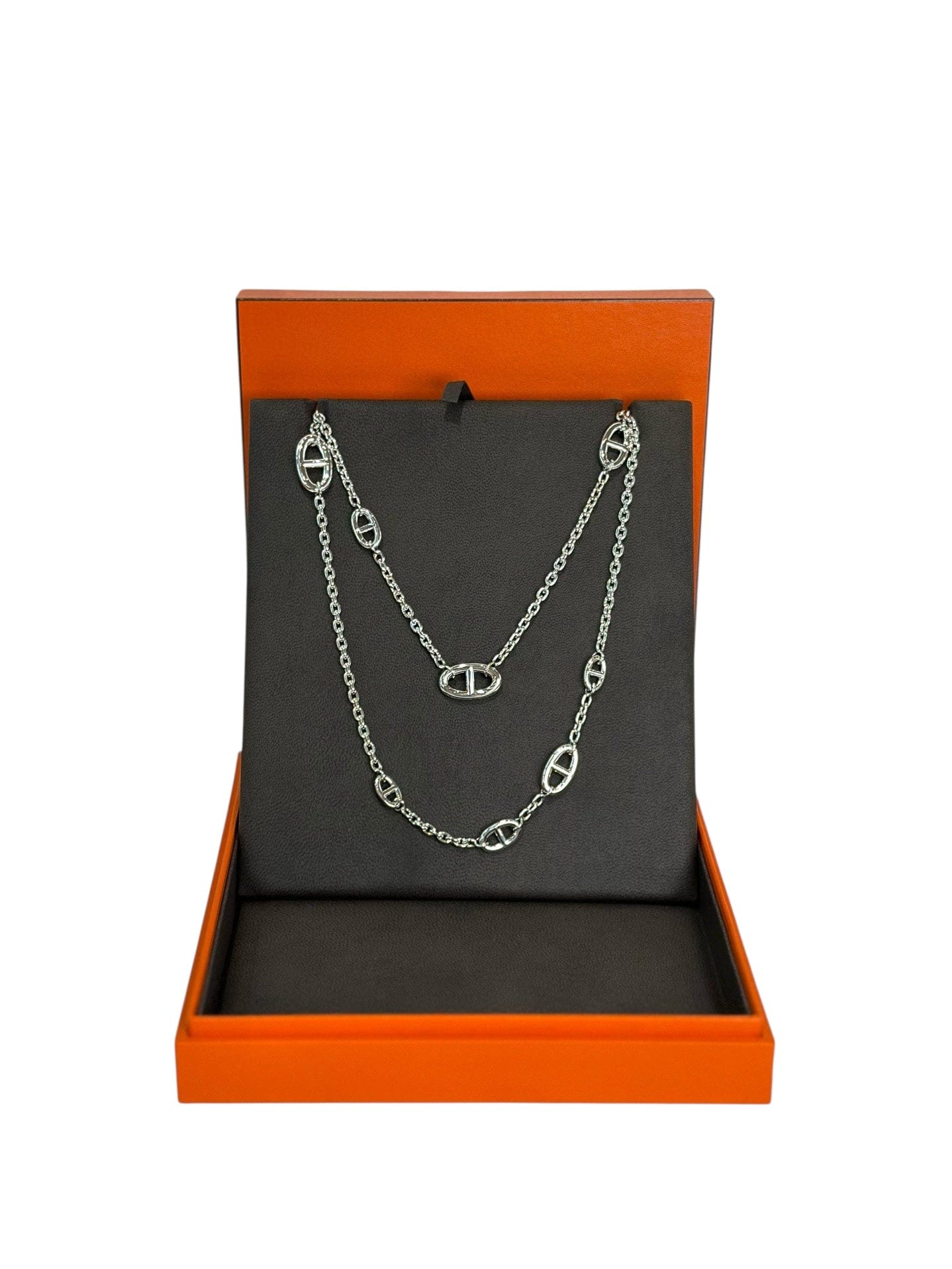 Hermes Farandole Silver Long Necklace 160cm - in Box DXBS6237
