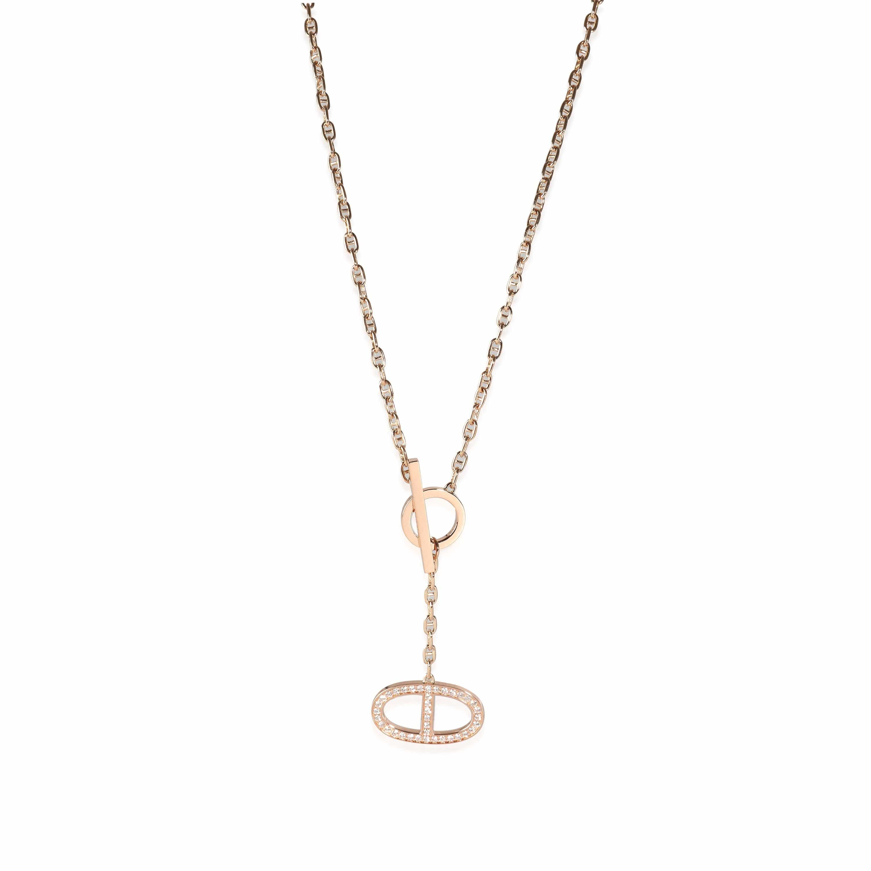 Hermès Hermès Chaine d'ancre Fashion Necklace in 18k Rose Gold 0.3 CTW