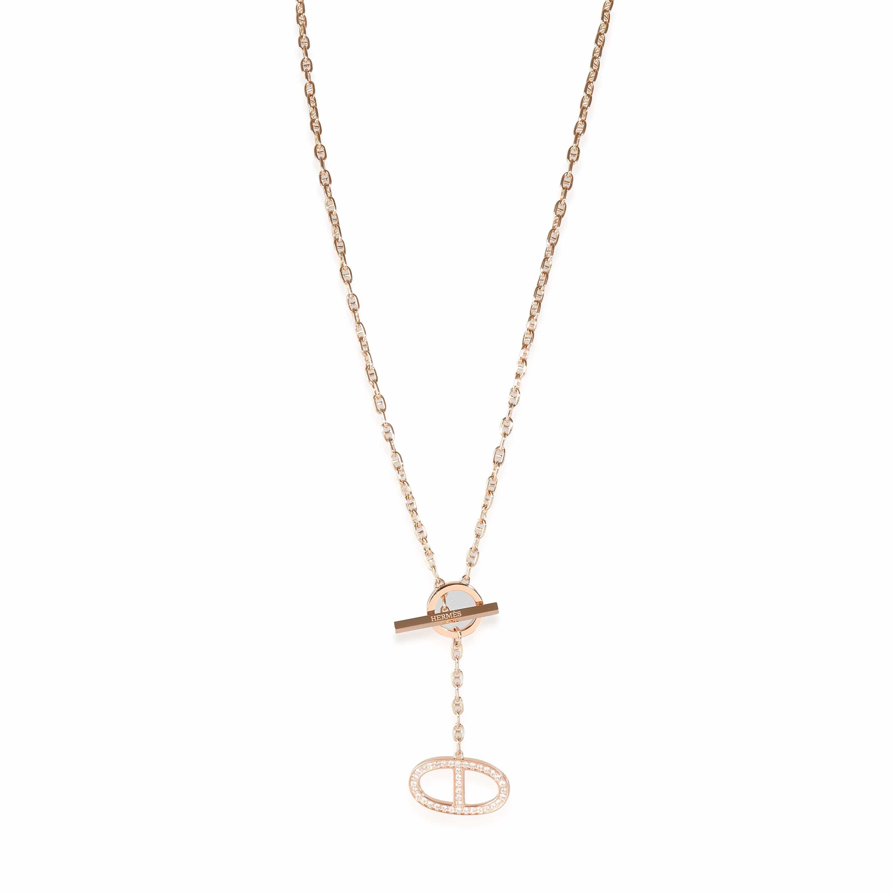 Hermès Hermès Chaine d'ancre Fashion Necklace in 18k Rose Gold 0.3 CTW