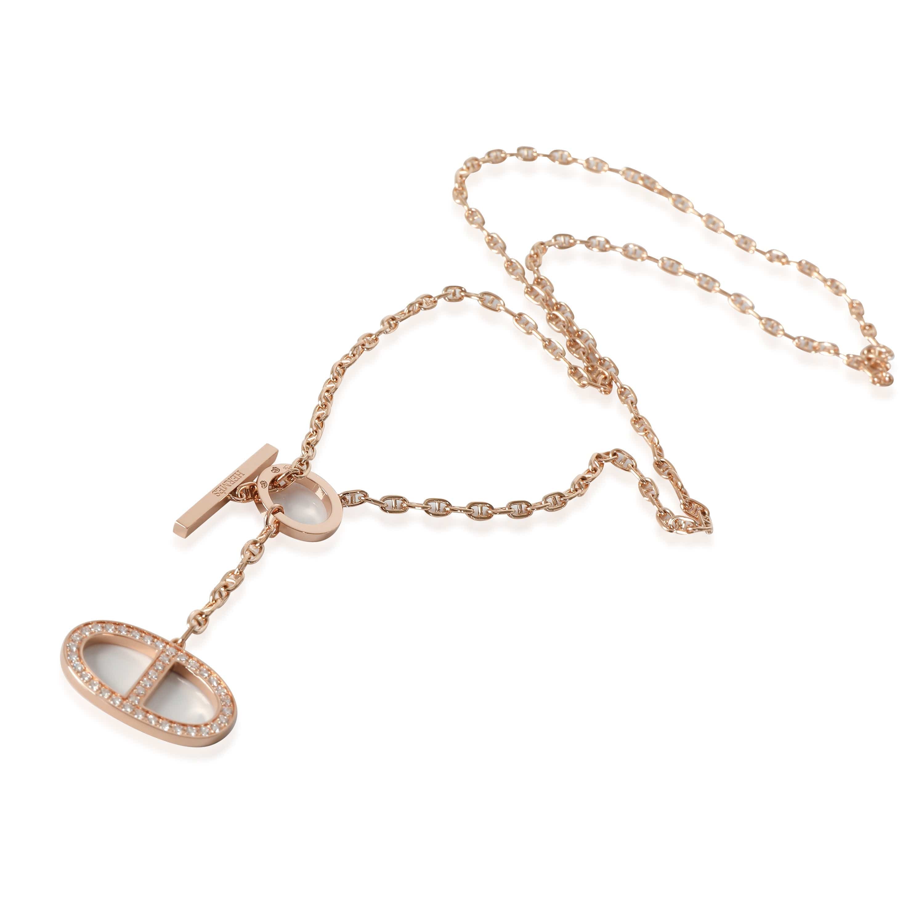 Hermès Hermès Chaine d'ancre Fashion Necklace in 18k Rose Gold 0.3 CTW