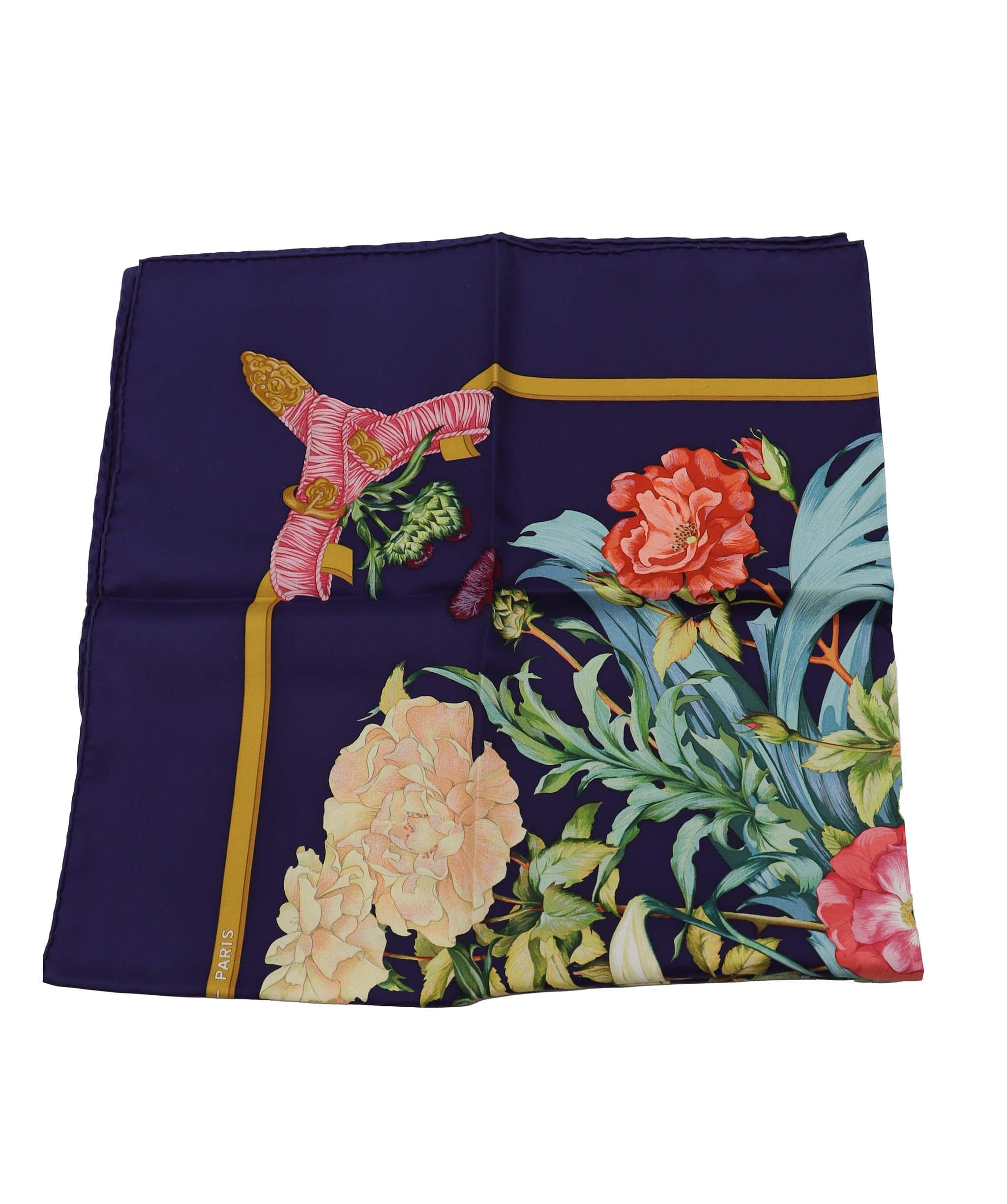 Hermès HERMES Carre 90 Scarf REGINA Silk Navy DXBV0316