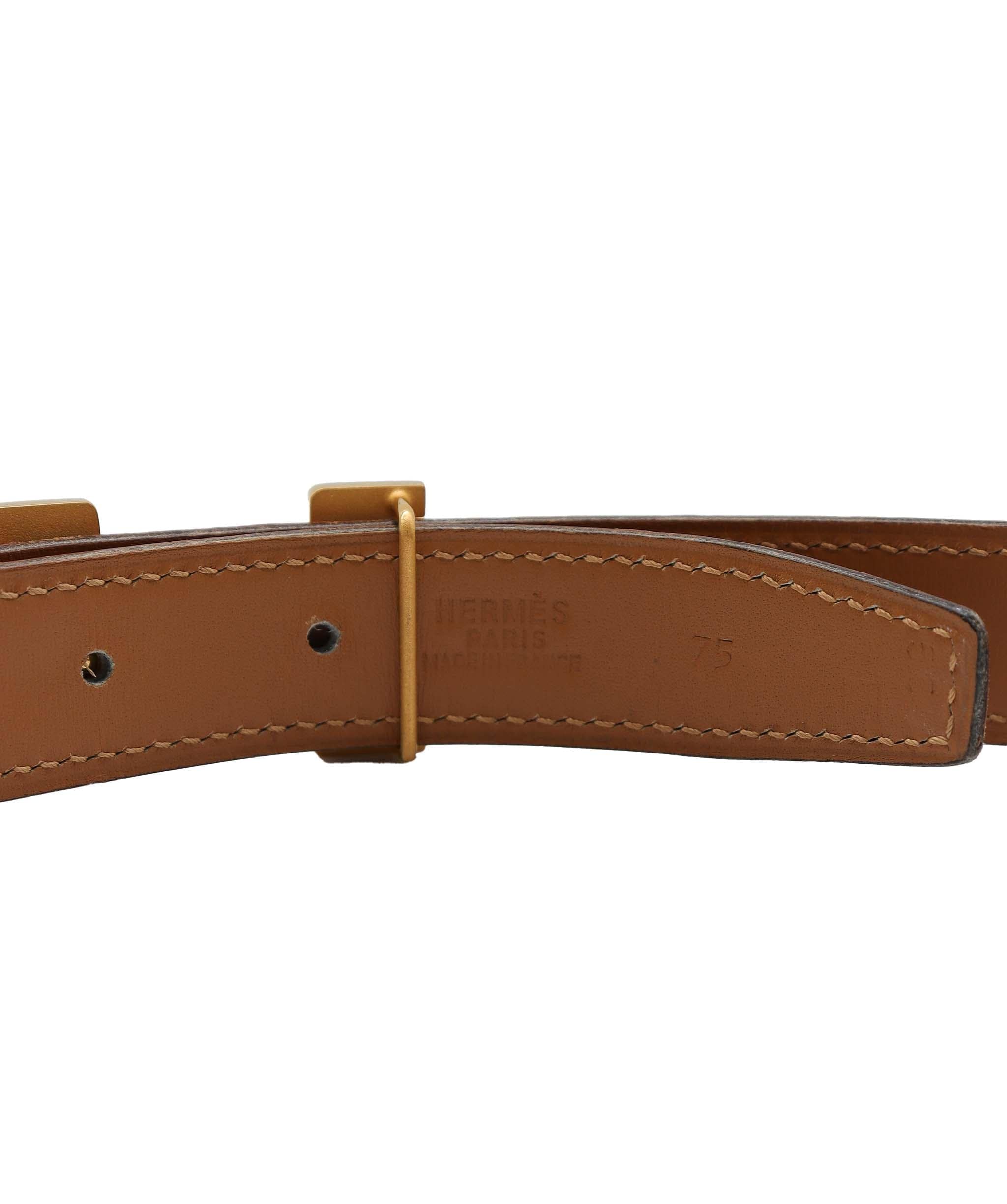 Hermès Hermes Constance Belt Embossed Brown Gold DXBS1966