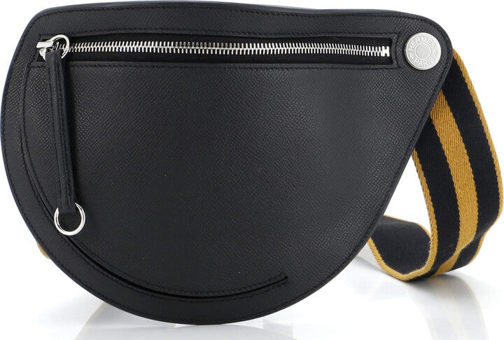 Hermes Petite Course Black Epsom PHW Waist Bag #B SKCB-080067