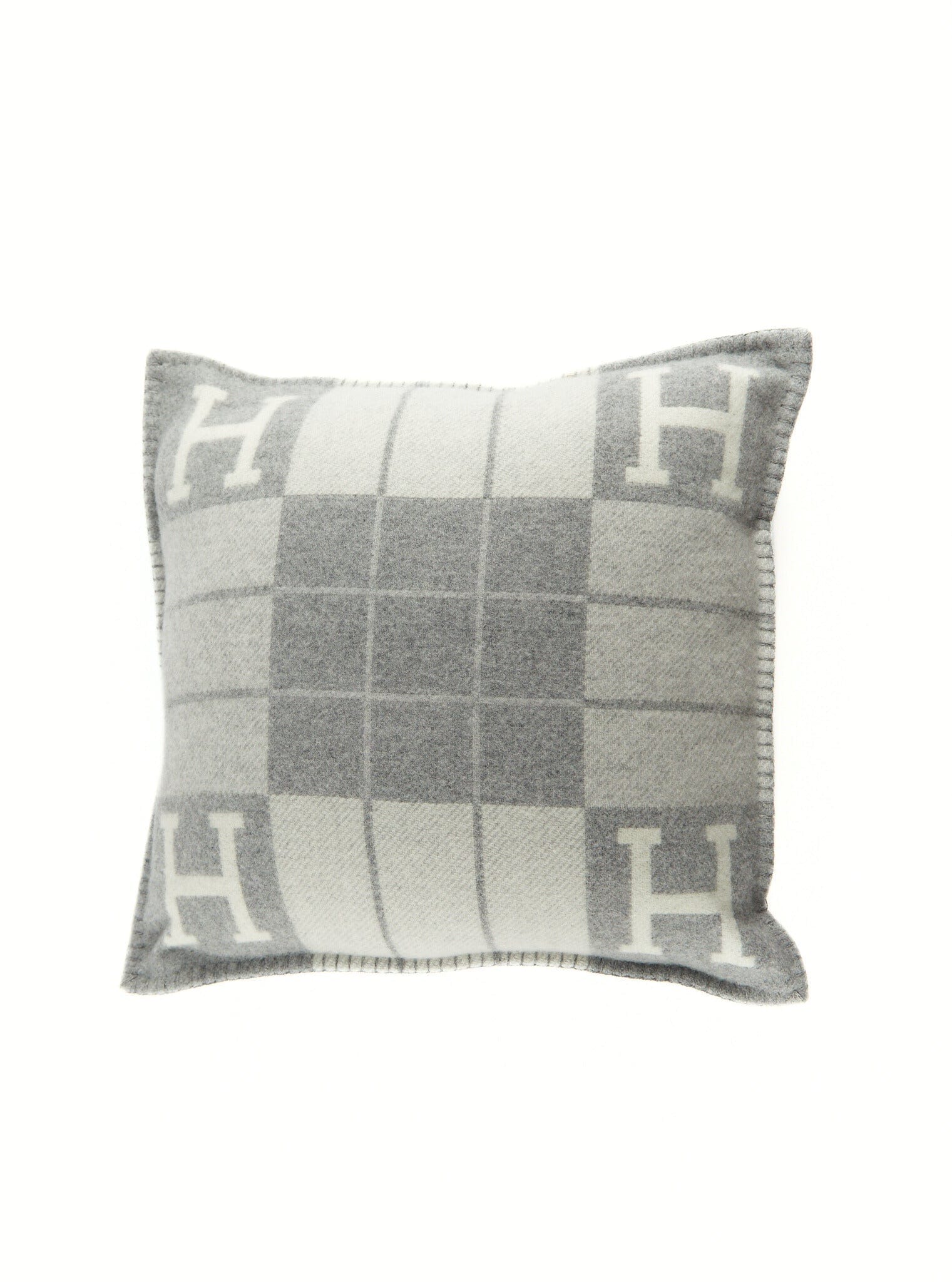 Hermès HERMÈS AVALON III PILLOW Small Model in Ecru & Gris Clair