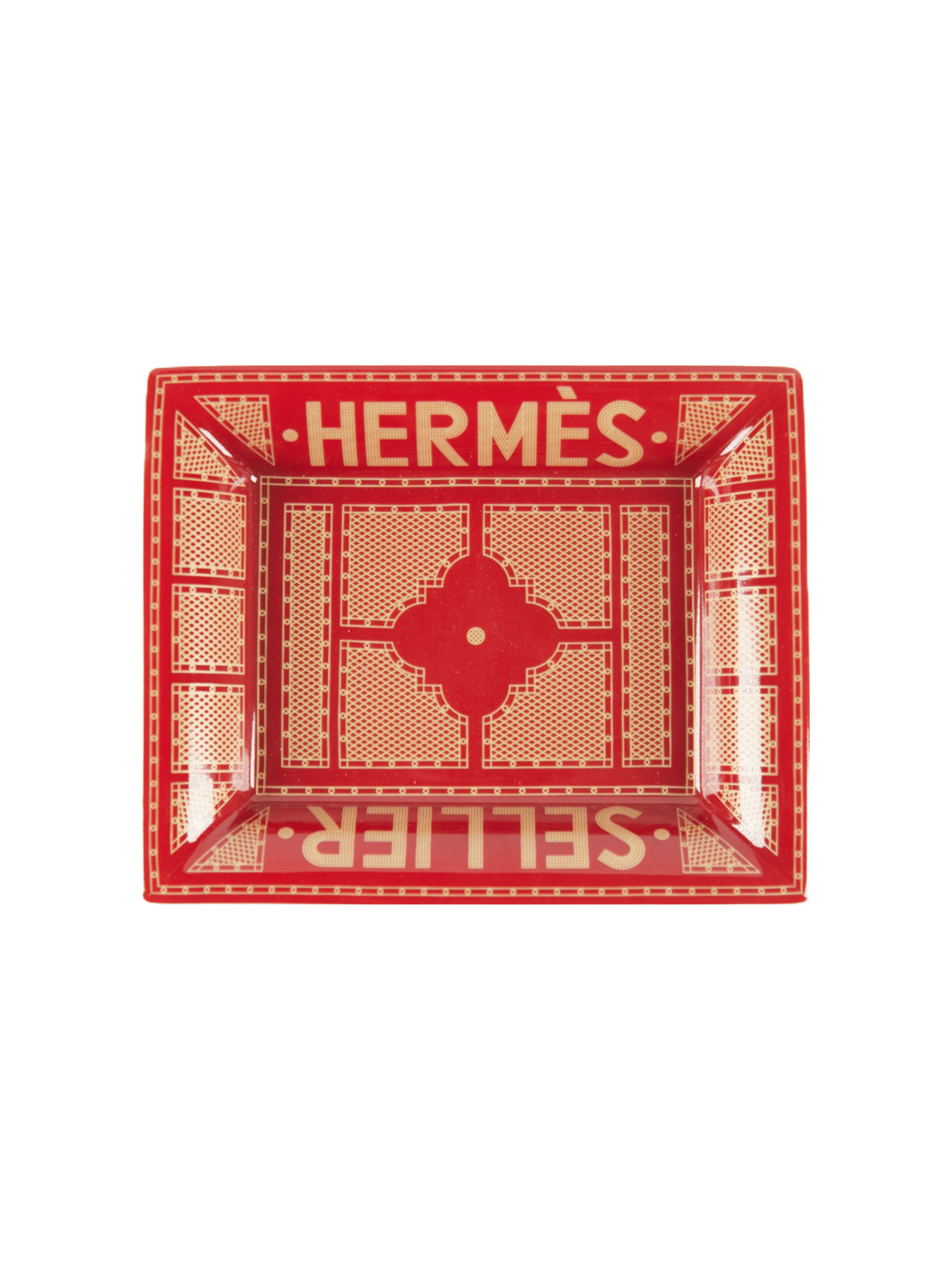 Hermès HERMÈS Sellier Change Tray in Rouge