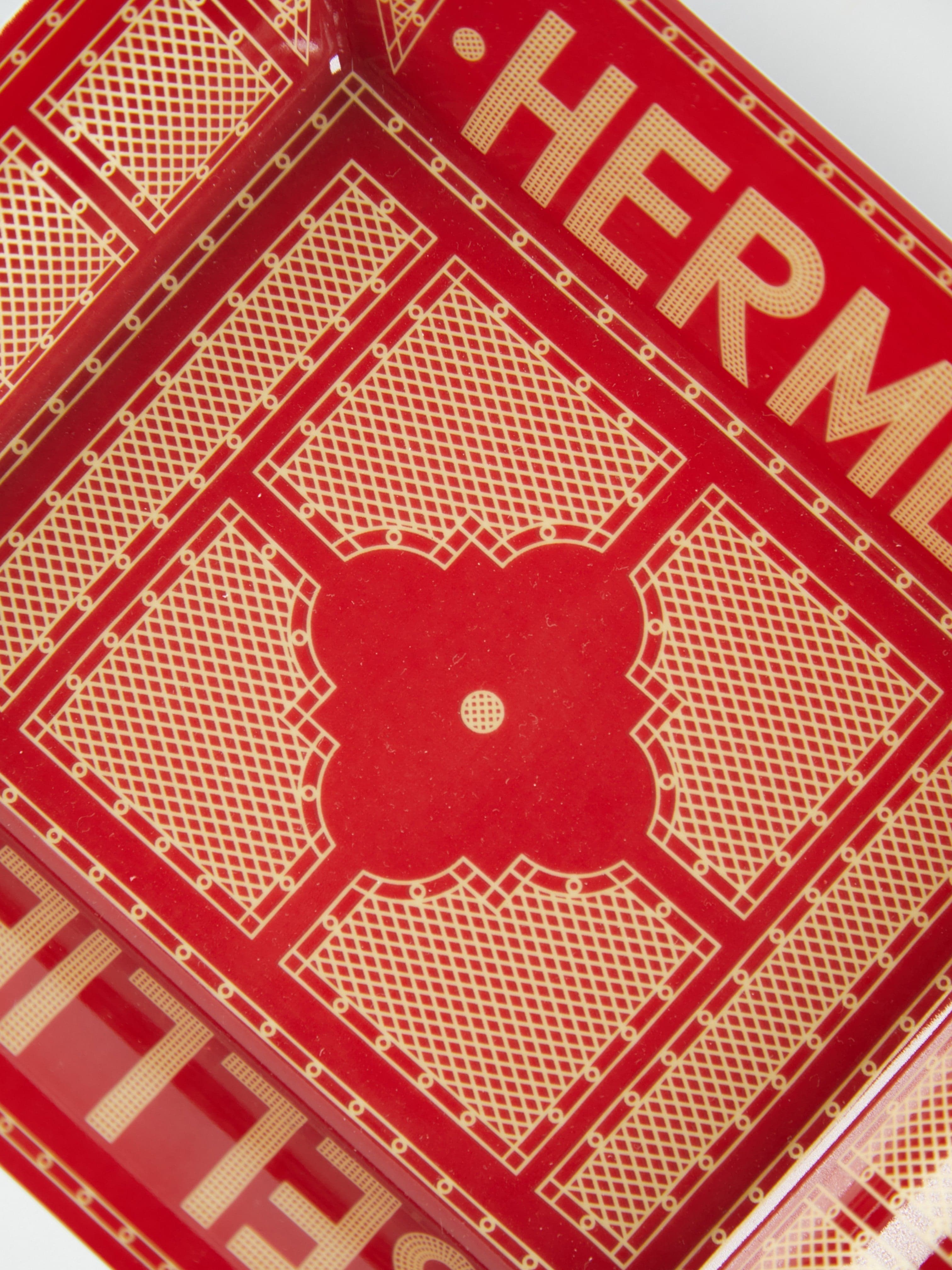 Hermès HERMÈS Sellier Change Tray in Rouge