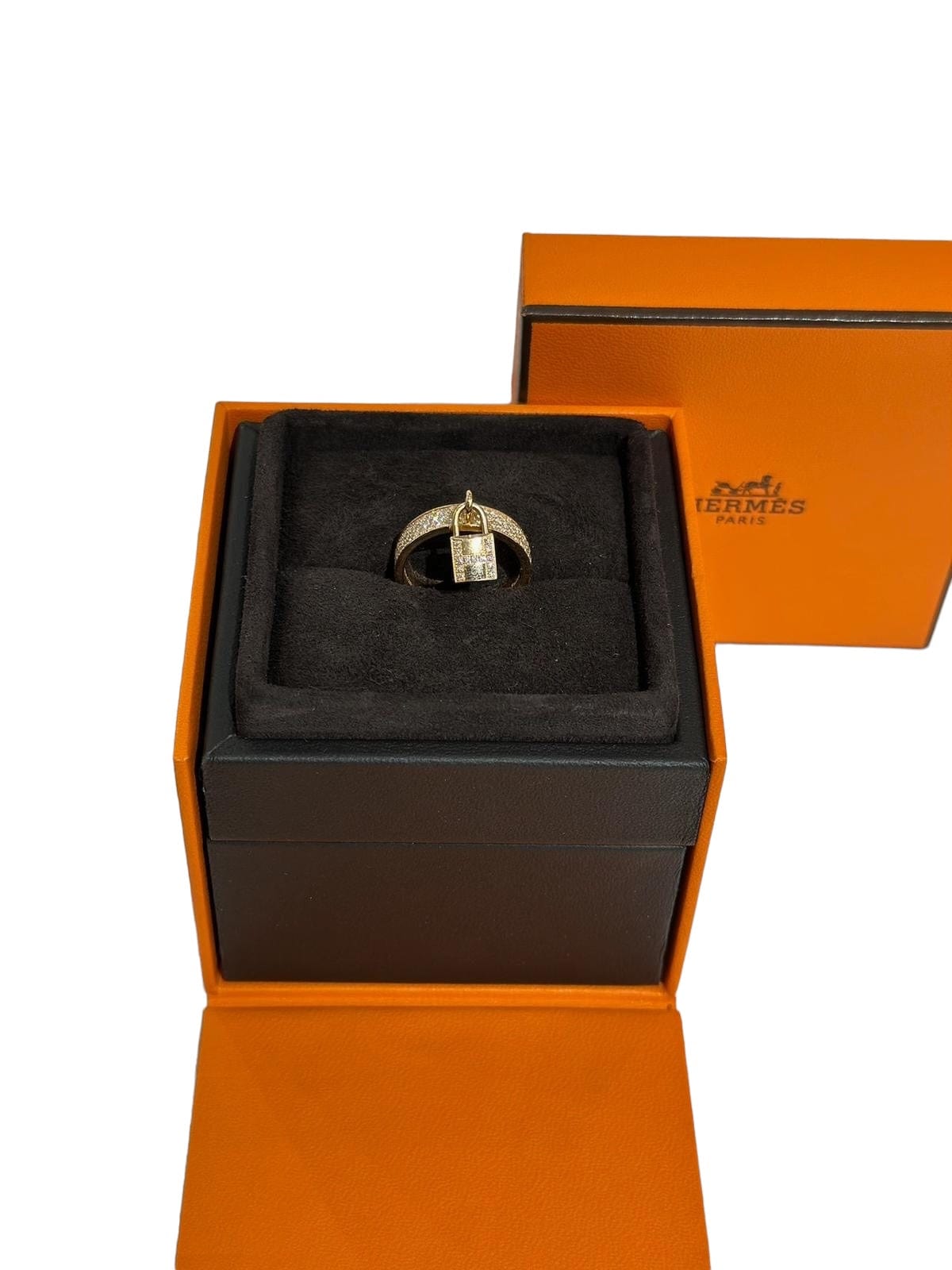 Hermes Hermes Pave Diamond Kelly Clochette Ring RG