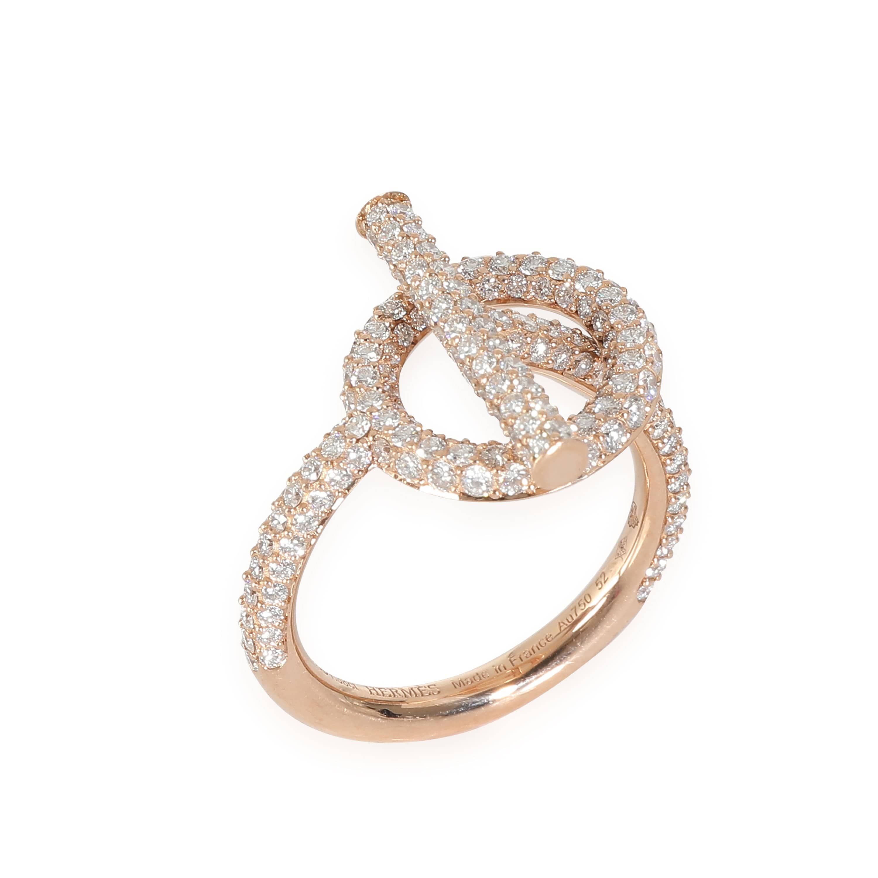 Hermès Hermes Echappee Ring in 18k Rose Gold 1.38 CTW