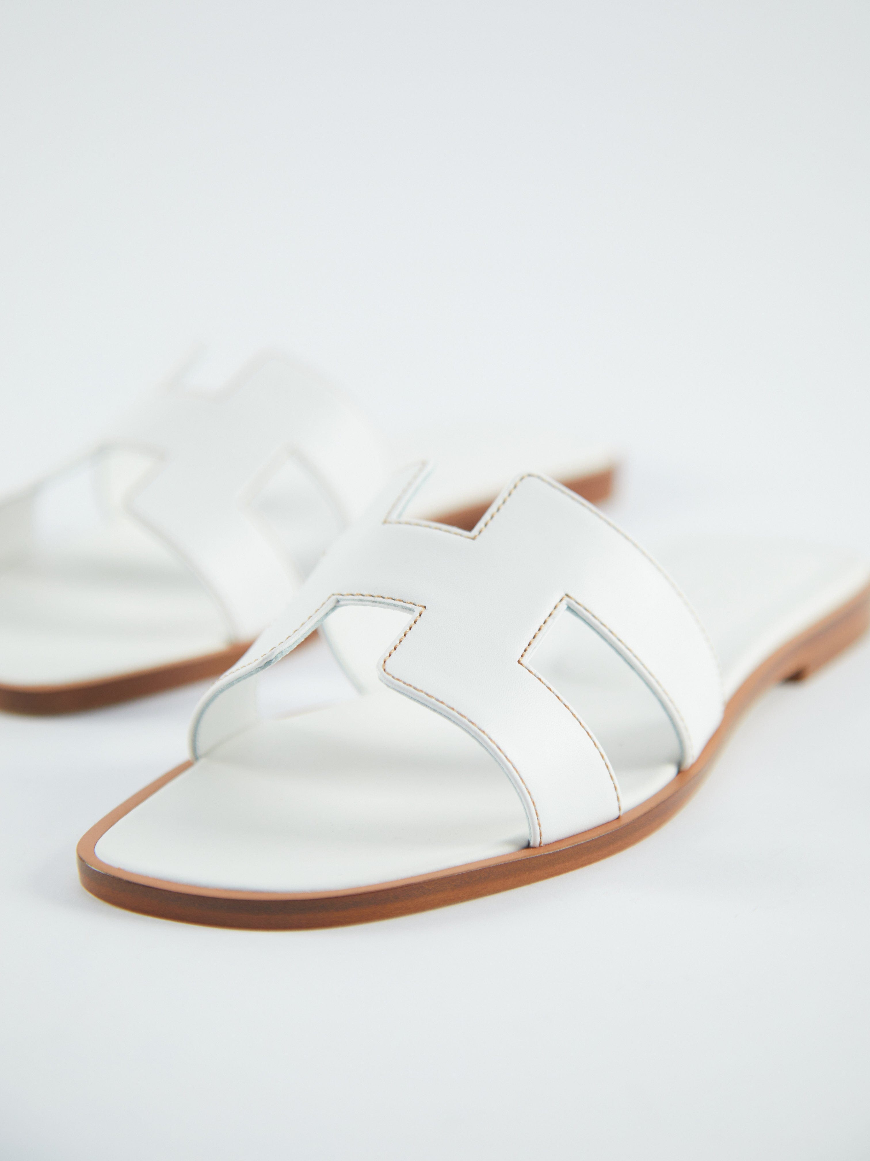 Hermès HERMÈS ORAN SANDAL White - Size 38