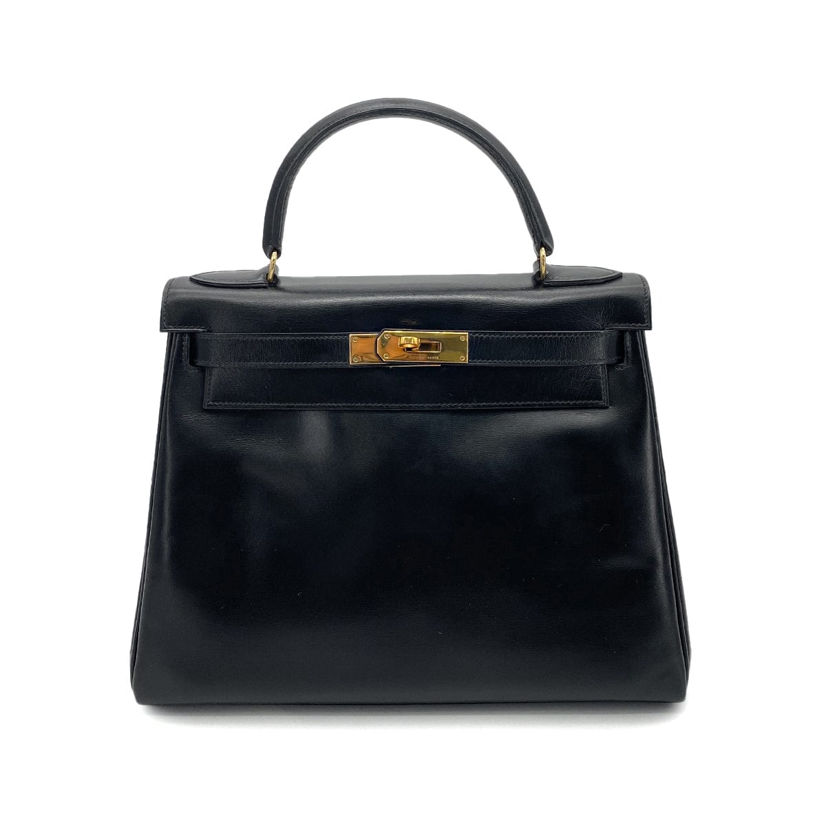 Hermes HERMES KELLY 28 RETOURNE BLACK BOXCALF HAND SHOULDER BAG 〇I GHW 90255773