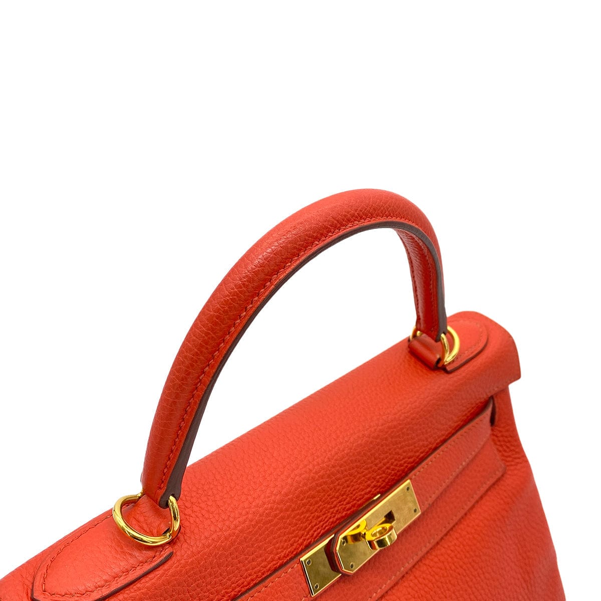 Hermes HERMES KELLY 28 RETOURNE ROUGE TOMATE TAURILLON CLEMENCE HAND SHOULDER BAG X GHW 90256406