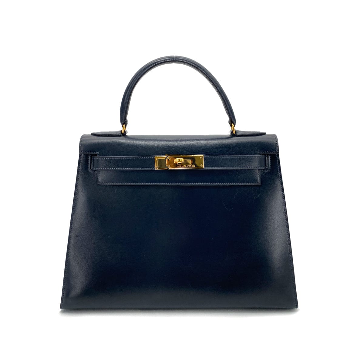 Hermès HERMES KELLY 28 SELLIER BLUE INDIGO BOXCALF HAND BAG 〇R GHW 90258367