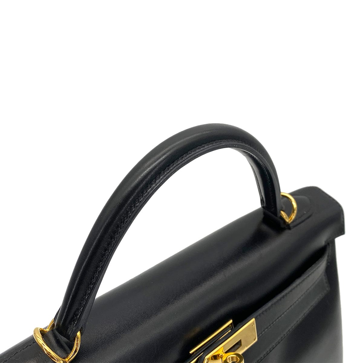 Hermes HERMES KELLY 32 RETOURNE BLACK BOXCALF HAND SHOULDER BAG □L GHW 90255379