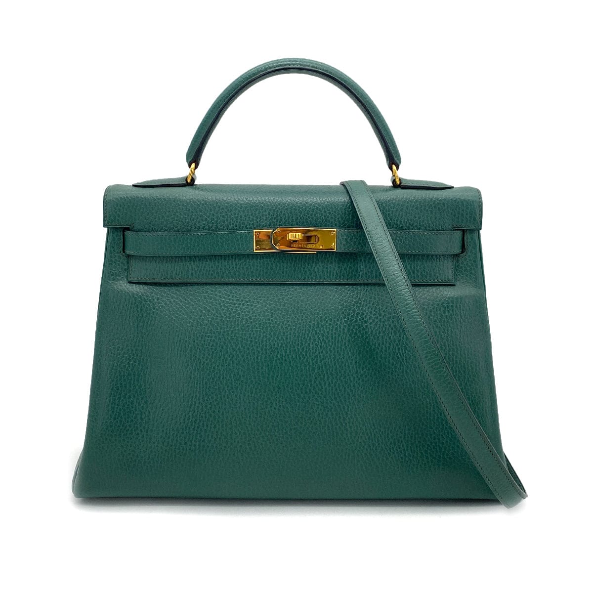 Hermes HERMES KELLY 32 RETOURNE VERT ARDENNES HAND SHOULDER BAG 〇X 90255855