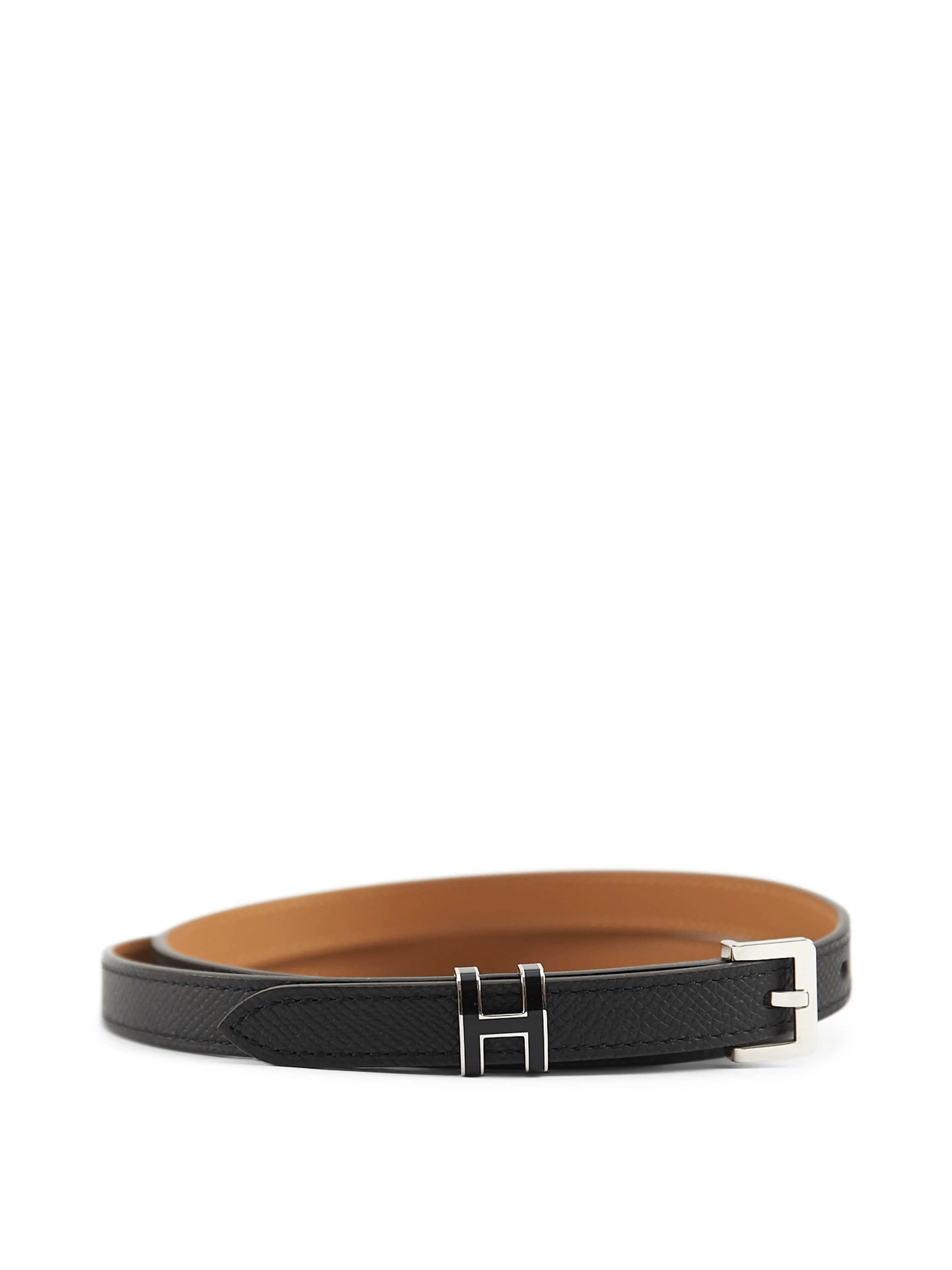 Hermès HERMÈS POP H 15 BELT 85 Black Epsom Leather with Palladium Hardware