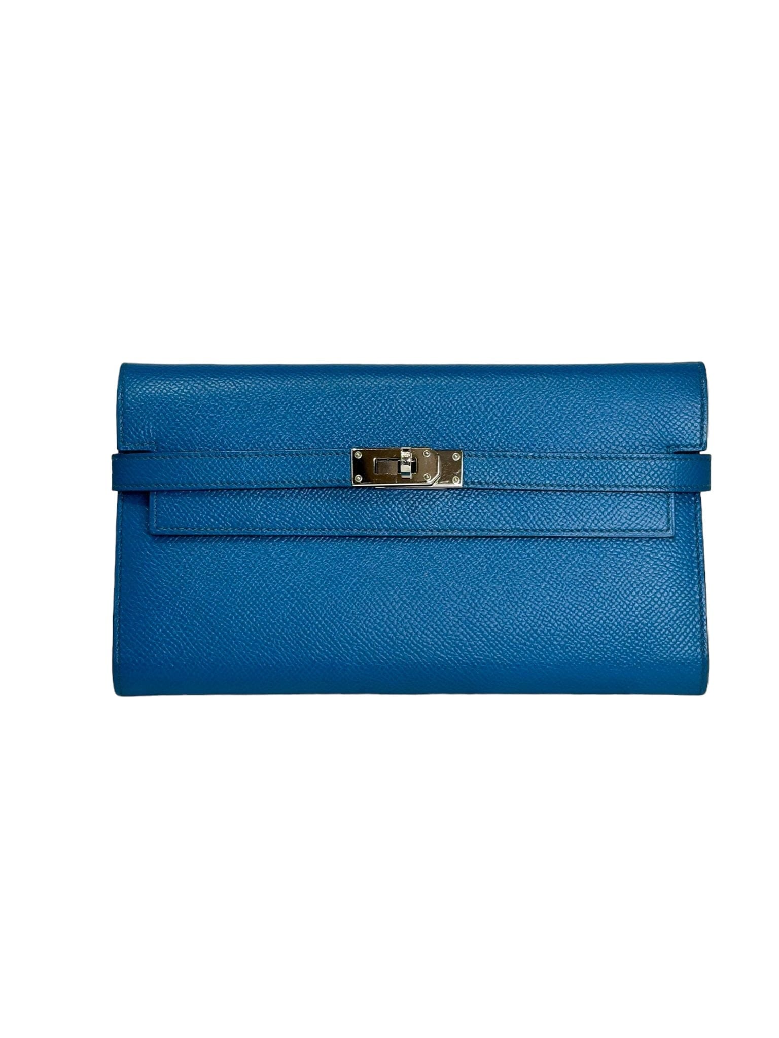 Hermes Hermes Long Kelly Wallet in Blue with PHW