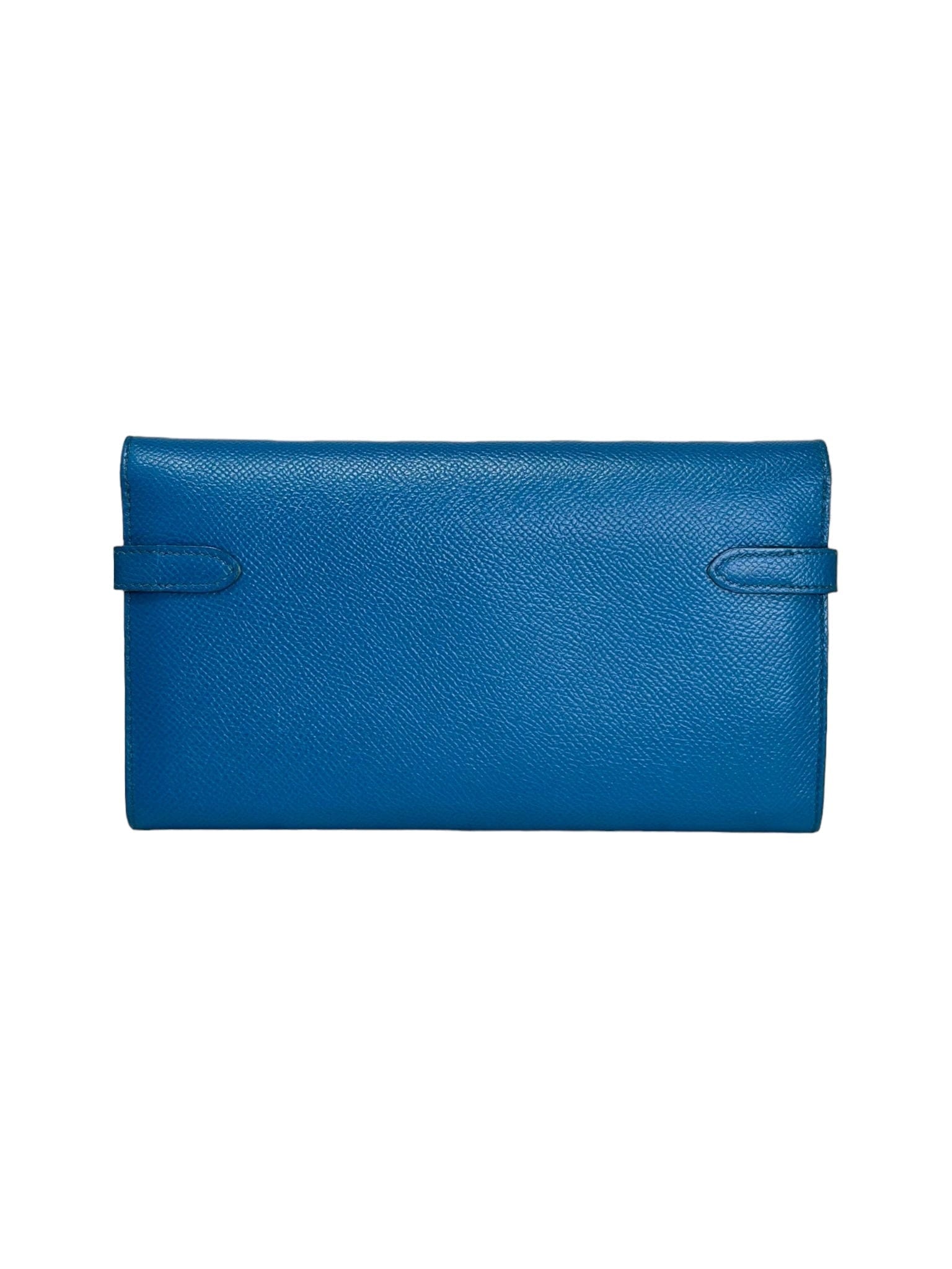 Hermes Hermes Long Kelly Wallet in Blue with PHW