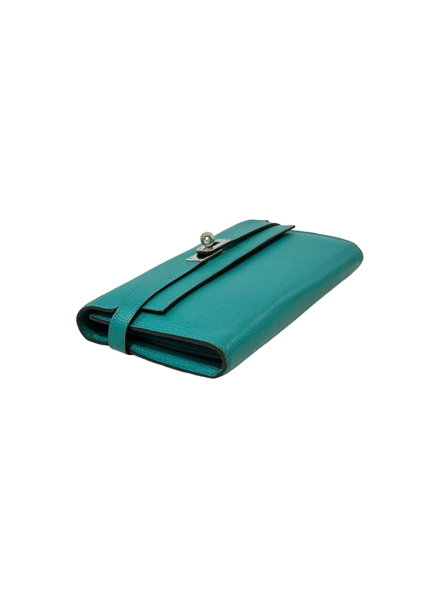 Hermes Hermes Long Kelly Wallet in Green with PHW