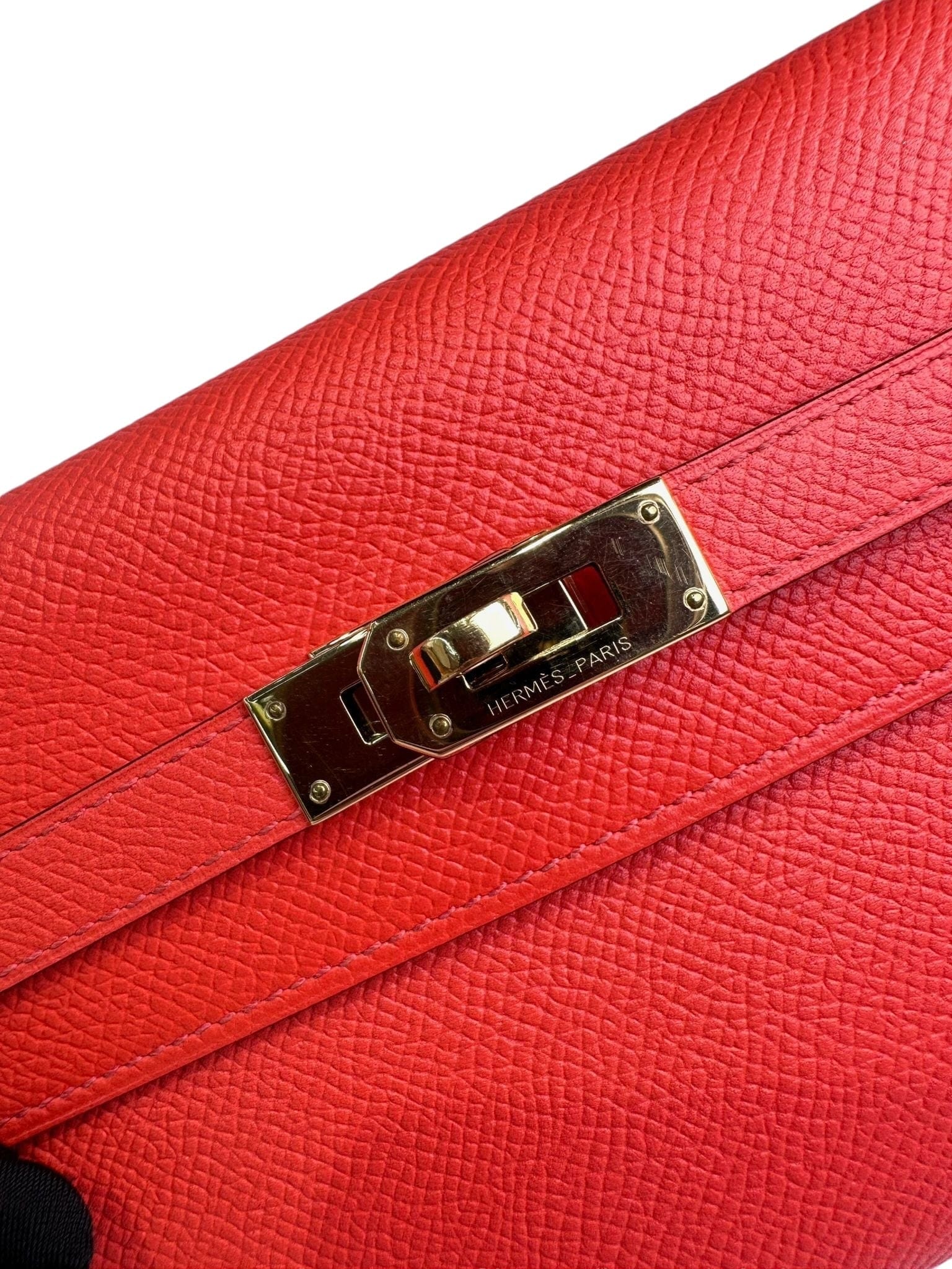 Hermes Hermes Long Kelly Wallet in Red with GHW