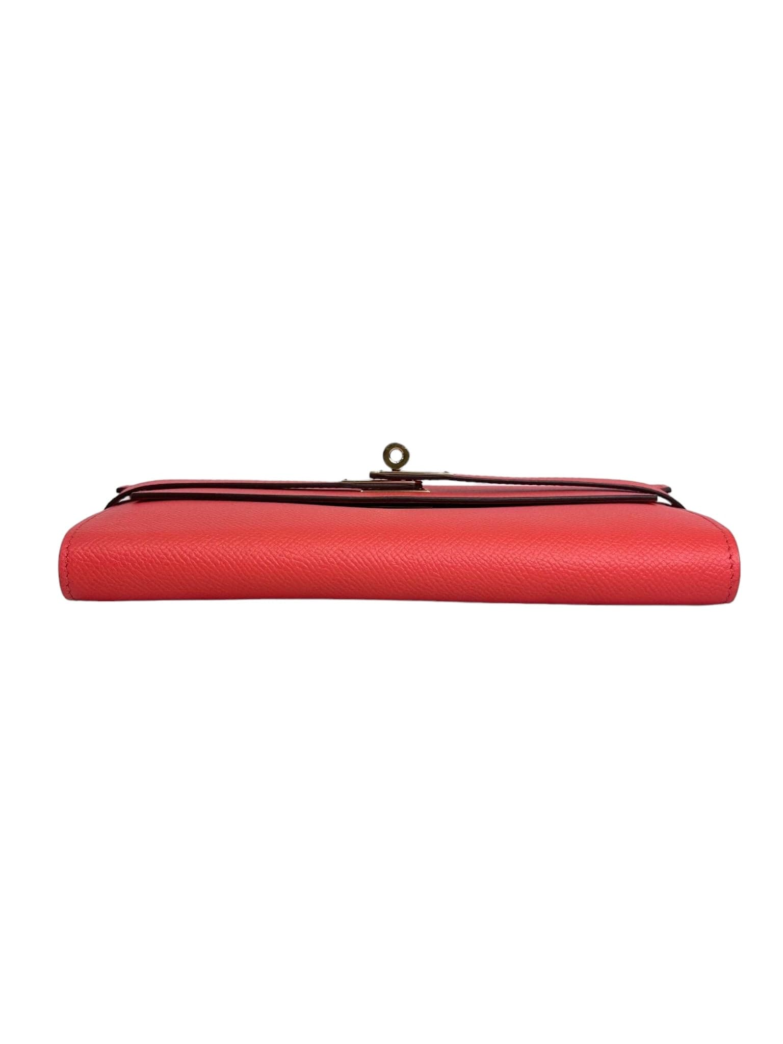 Hermes Hermes Long Kelly Wallet in Red with GHW