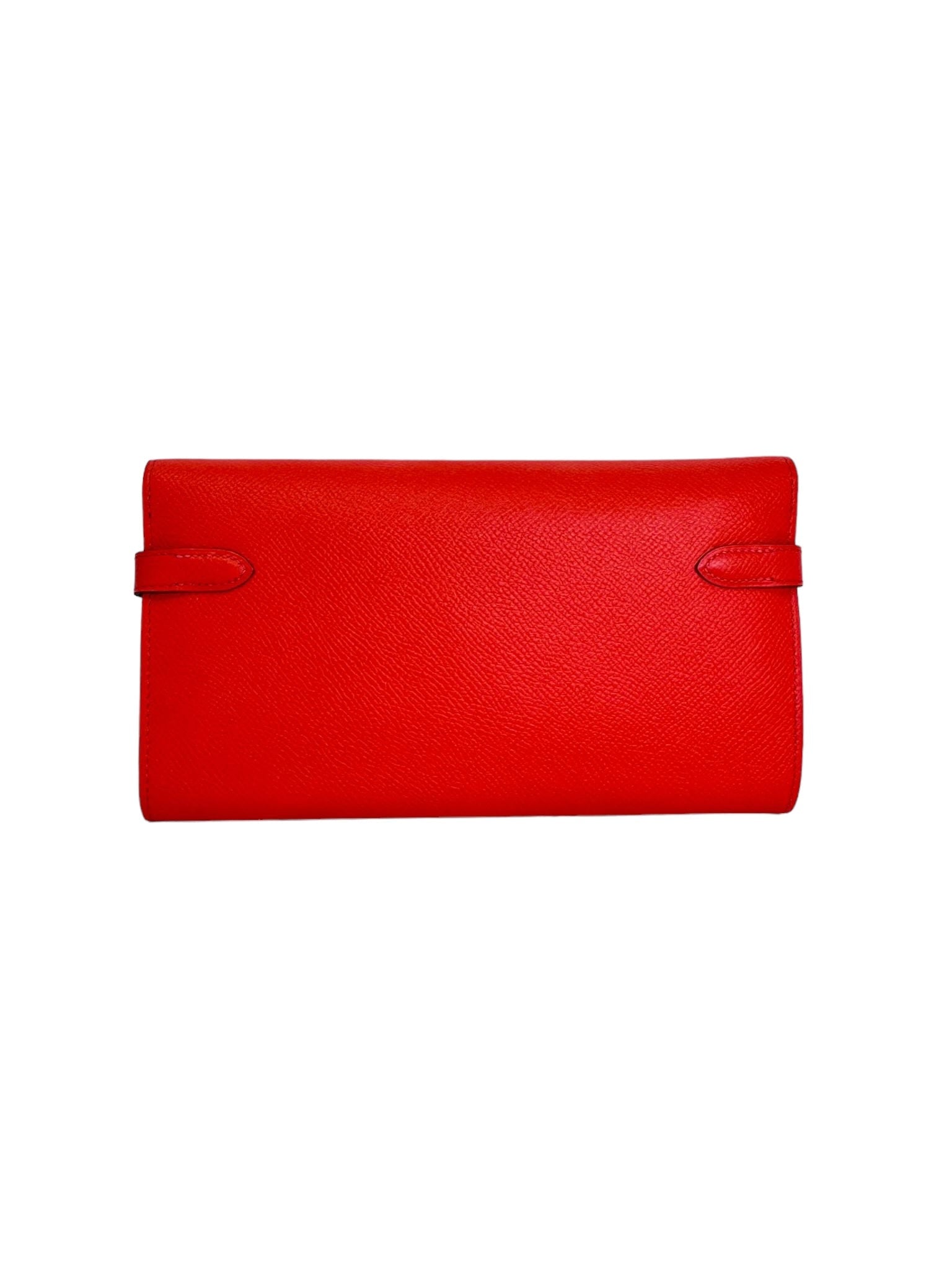 Hermes Hermes Long Kelly Wallet in Red with GHW