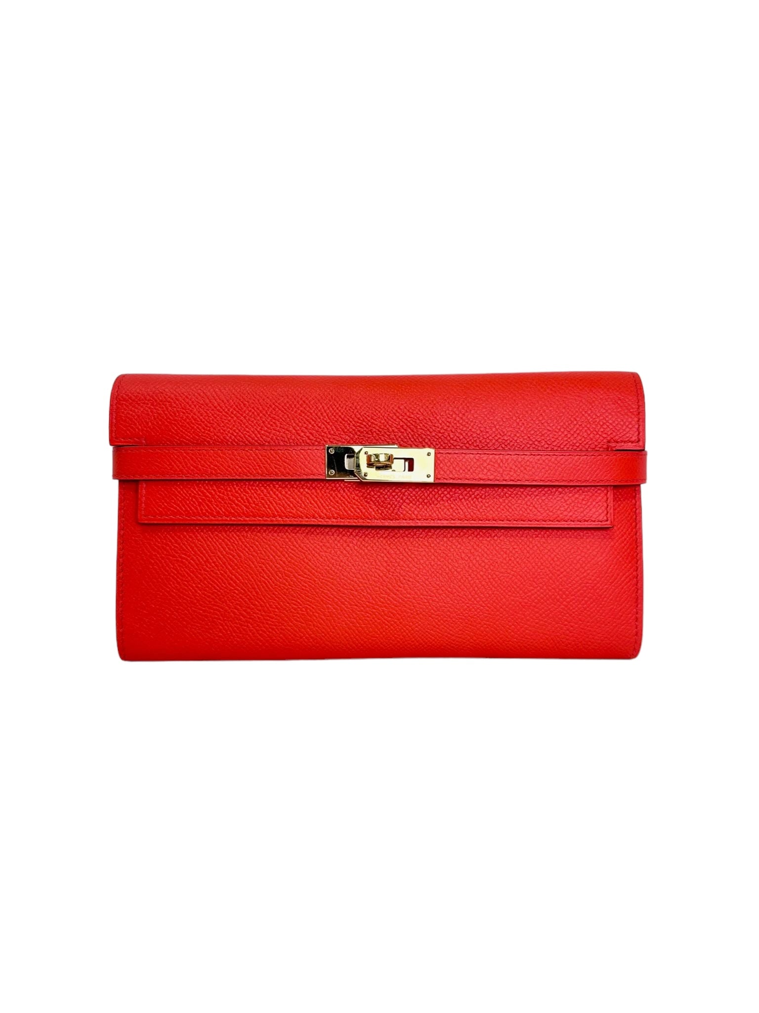 Hermes Hermes Long Kelly Wallet in Red with GHW