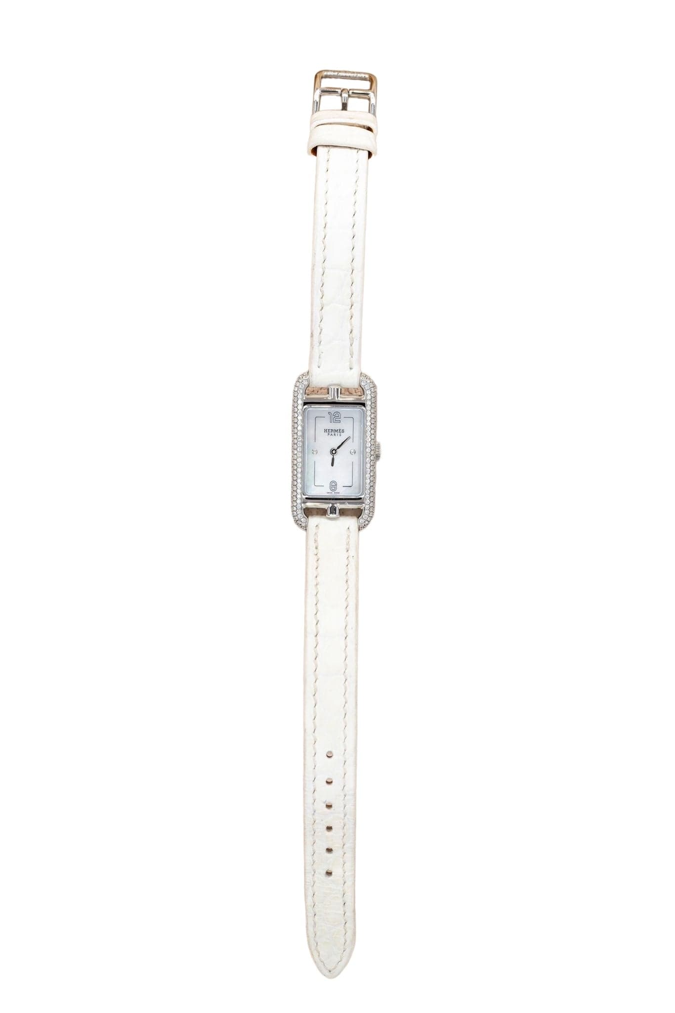 Hermes Hermes White Nantuck Watch with Diamonds TPM2 29mm