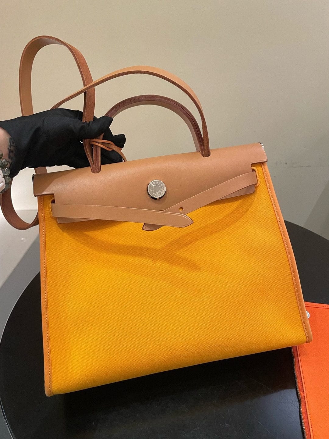 Iconn Boutique Hermès Herbag 31cm Soleil Yellow with Orange Interior Stamp Q