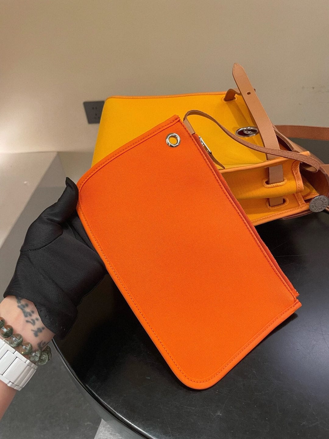 Iconn Boutique Hermès Herbag 31cm Soleil Yellow with Orange Interior Stamp Q