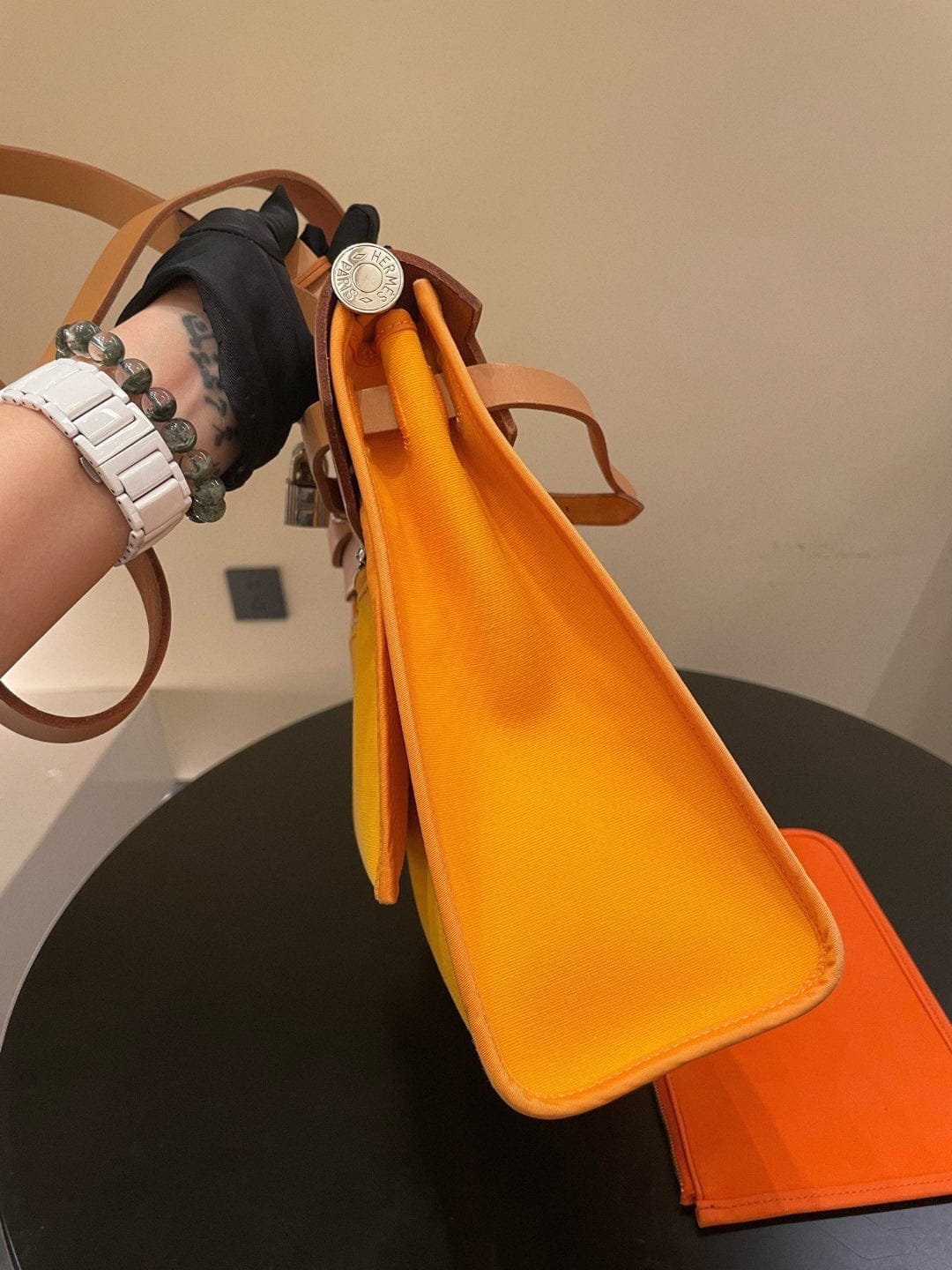 Iconn Boutique Hermès Herbag 31cm Soleil Yellow with Orange Interior Stamp Q