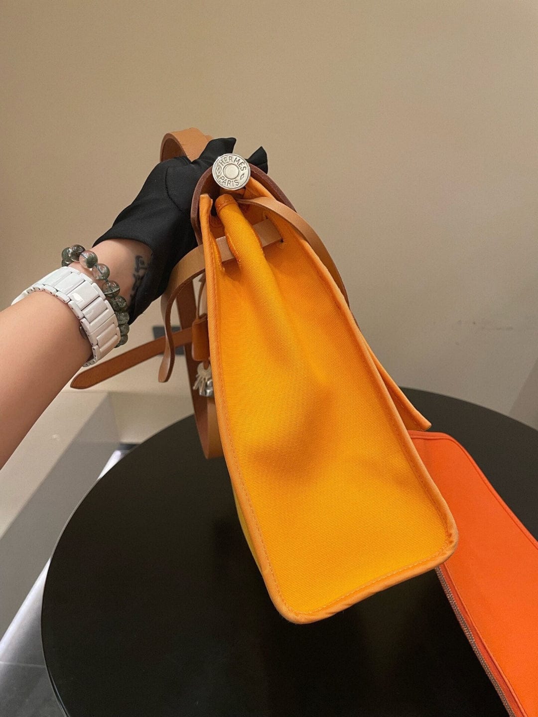 Iconn Boutique Hermès Herbag 31cm Soleil Yellow with Orange Interior Stamp Q