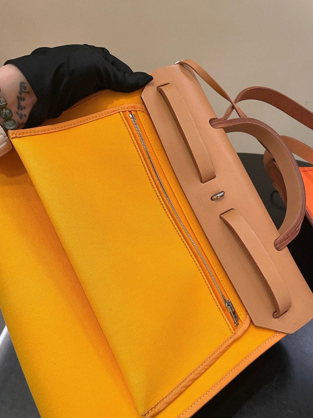 Iconn Boutique Hermès Herbag 31cm Soleil Yellow with Orange Interior Stamp Q